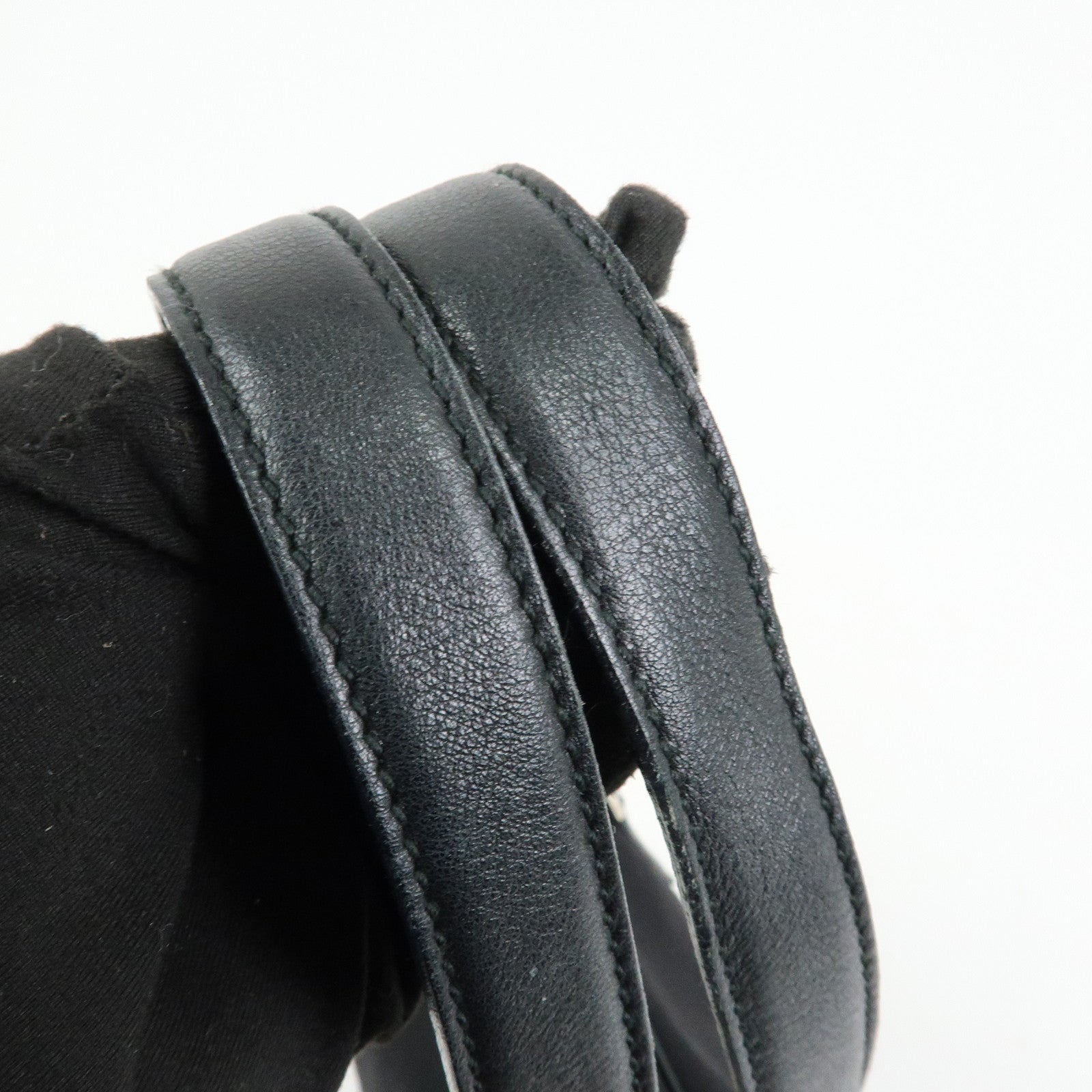 Ferragamo Vara Nylon Leather Boston Bag Shoulder Bag Black