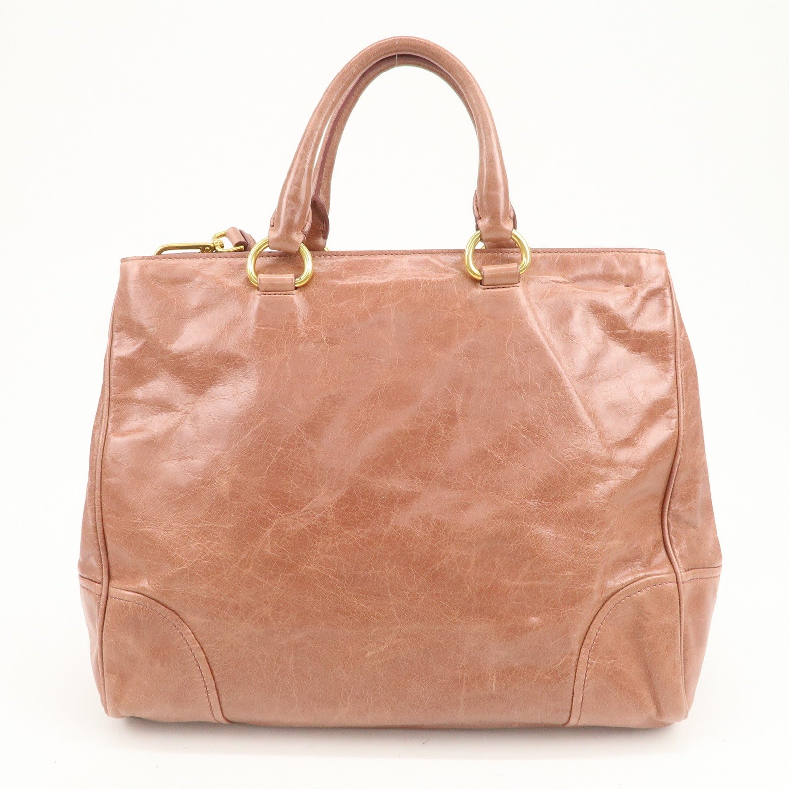 PRADA Logo Leather 2Way Bag Shoulder Bag Hand Bag Pink