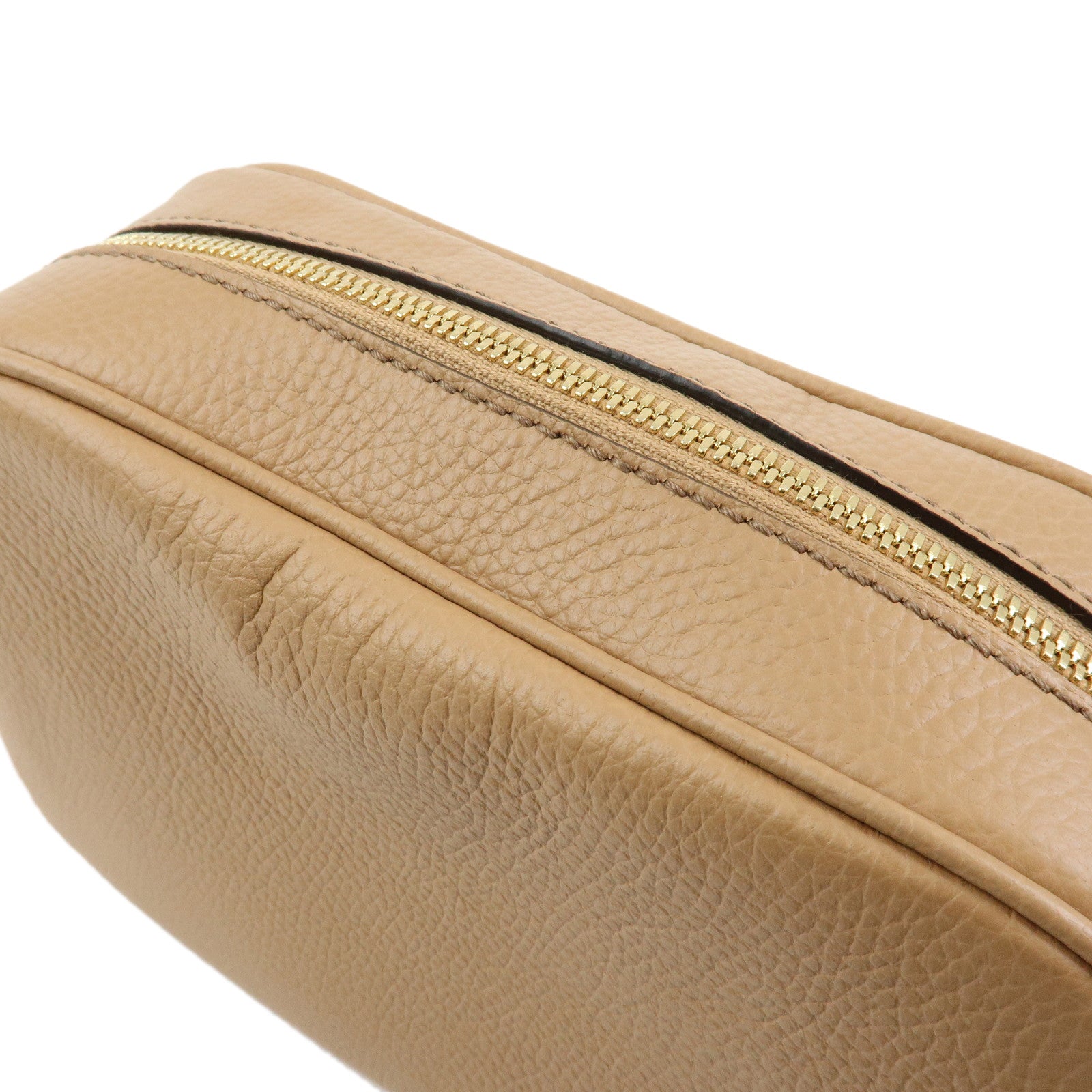 GUCCI SOHO Interlocking G Leahter Small Disco Bag Beige 722319
