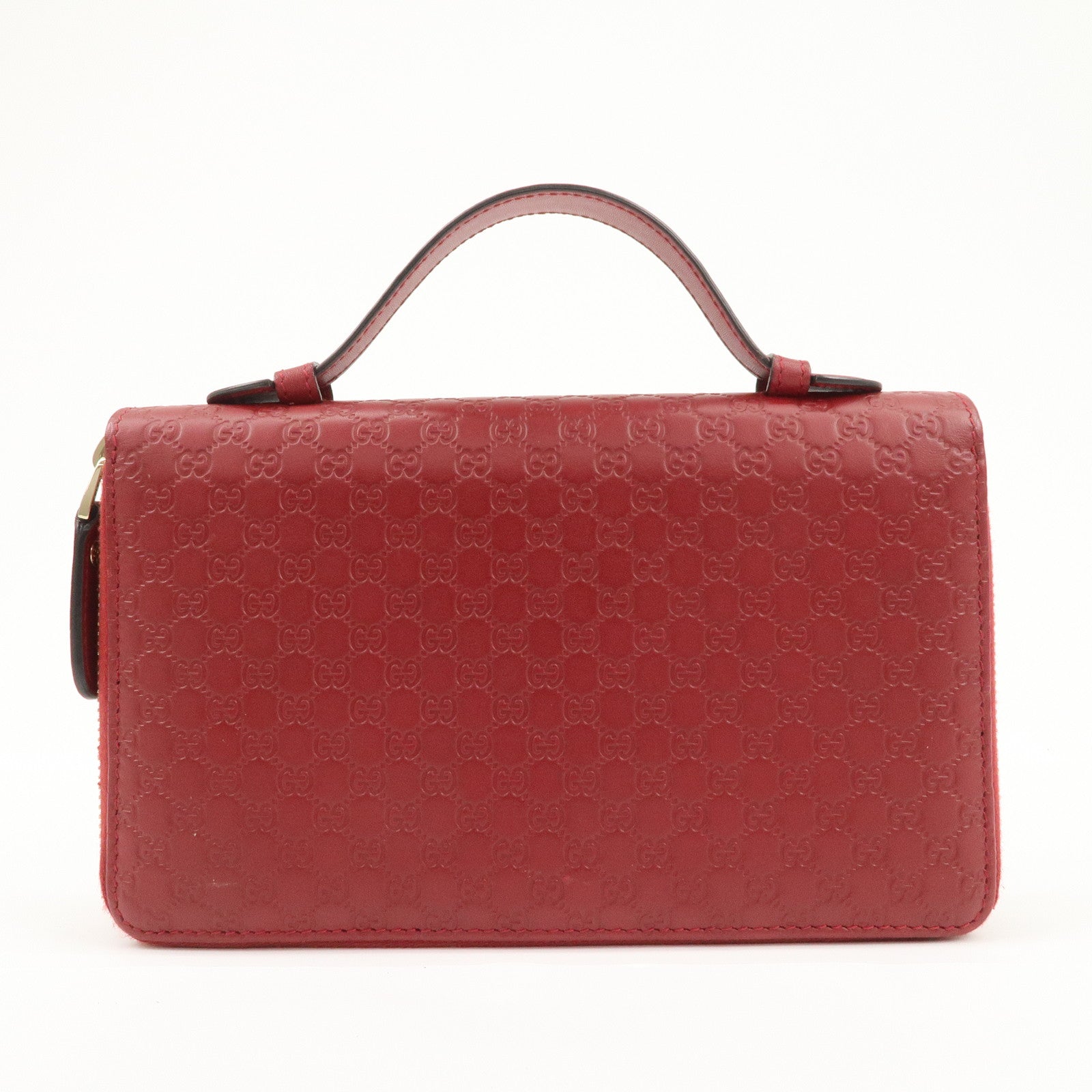 GUCCI Micro Guccissima Leather Travel Case Clutch Bag Red 544250 Used
