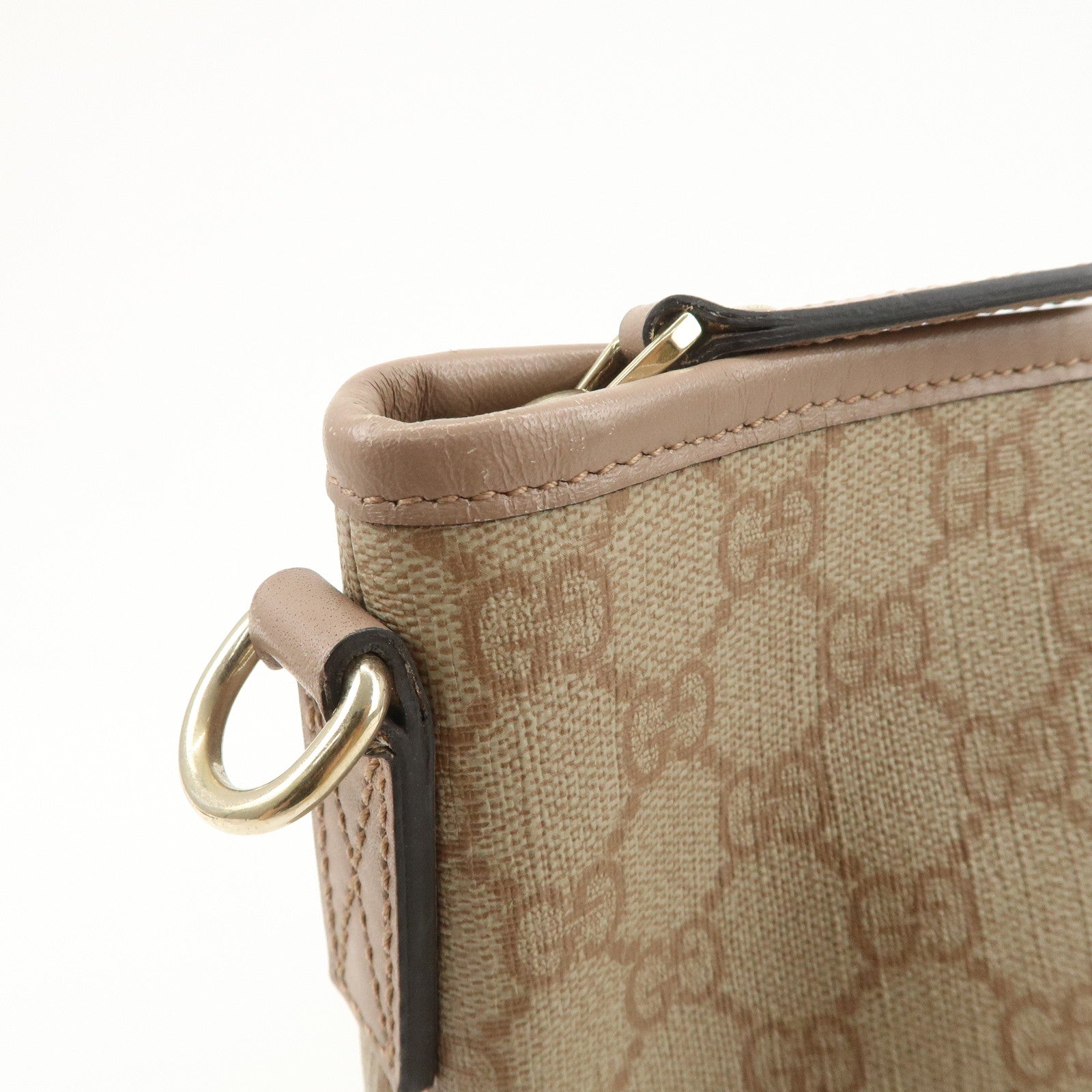 GUCCI GG Supreme 2WAY Bag Tote Bag Shoulder Bag Pink 353437