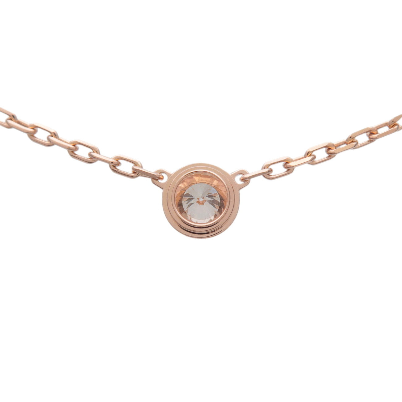 Cartier D'amour 1P Diamond Necklace SM K18 750PG Rose Gold