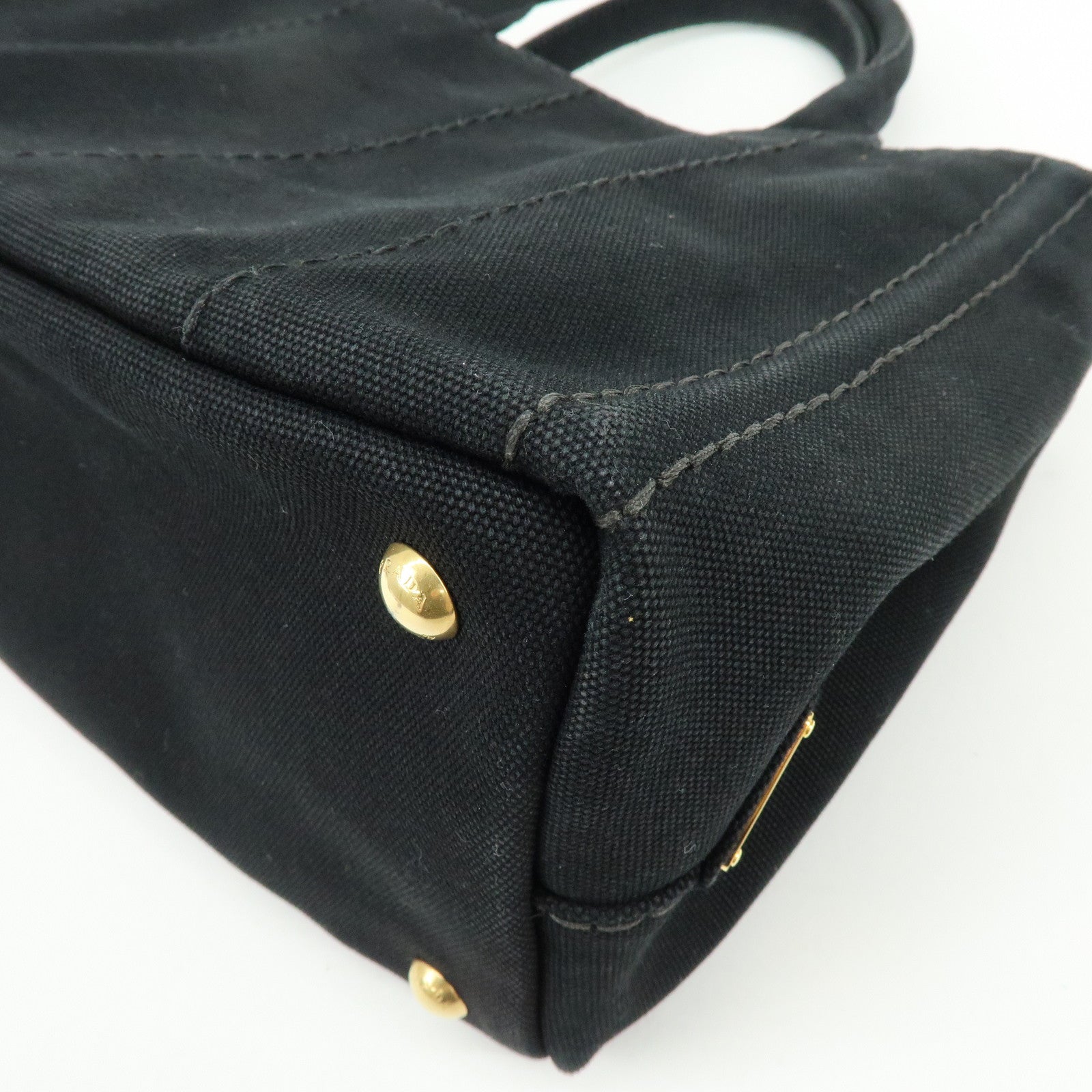 PRADA Triangle Logo Canapa Mini Canvas 2Way Bag Hand Bag 1BG439