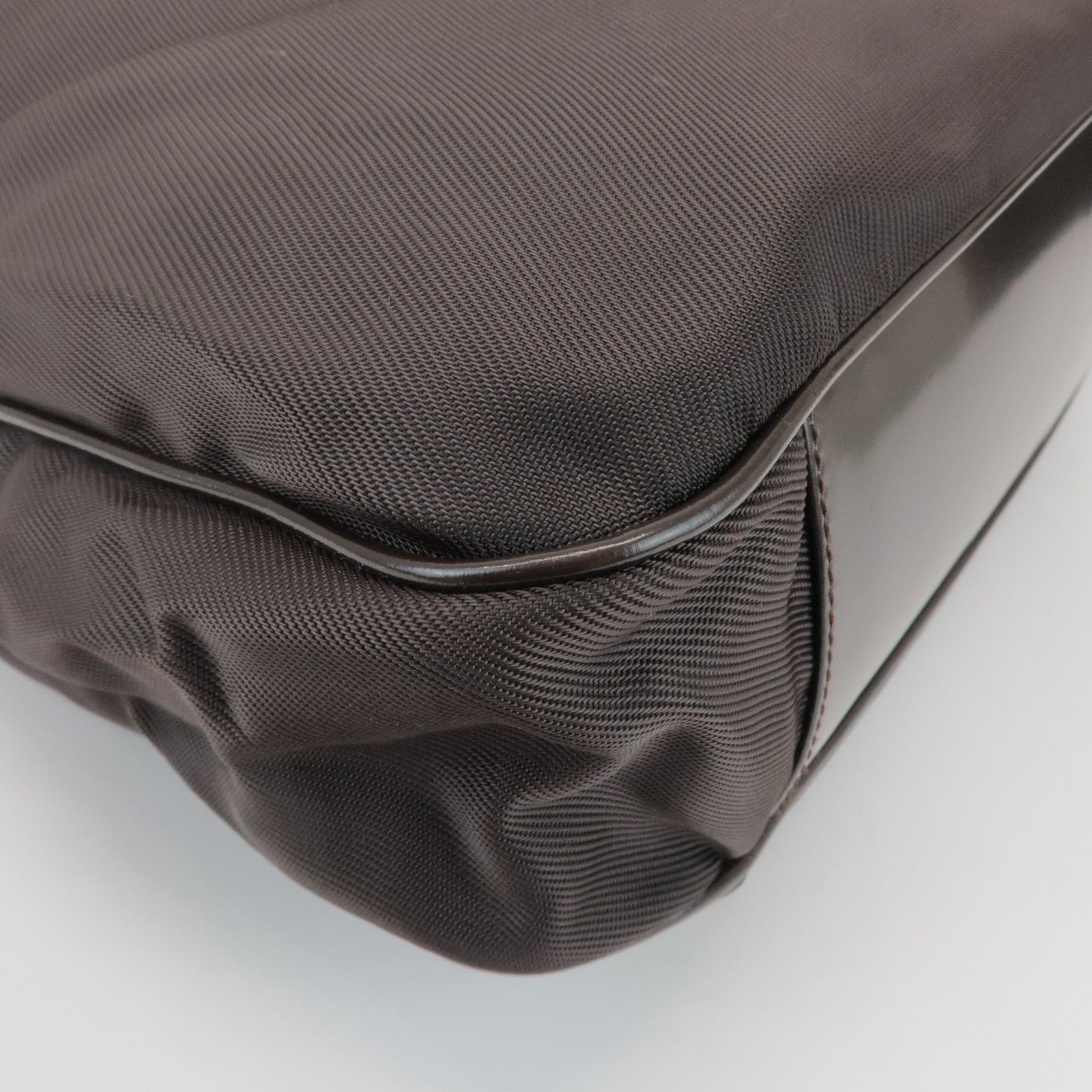 GUCCI Bamboo Nylon Canvas Leather 2Way Hand Shoulder Bag 001.2404