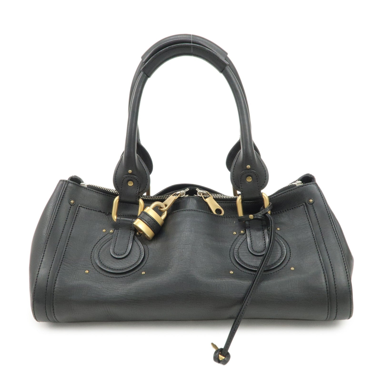 Chloe Paddington Leather Hand Bag Shoulder Bag Black
