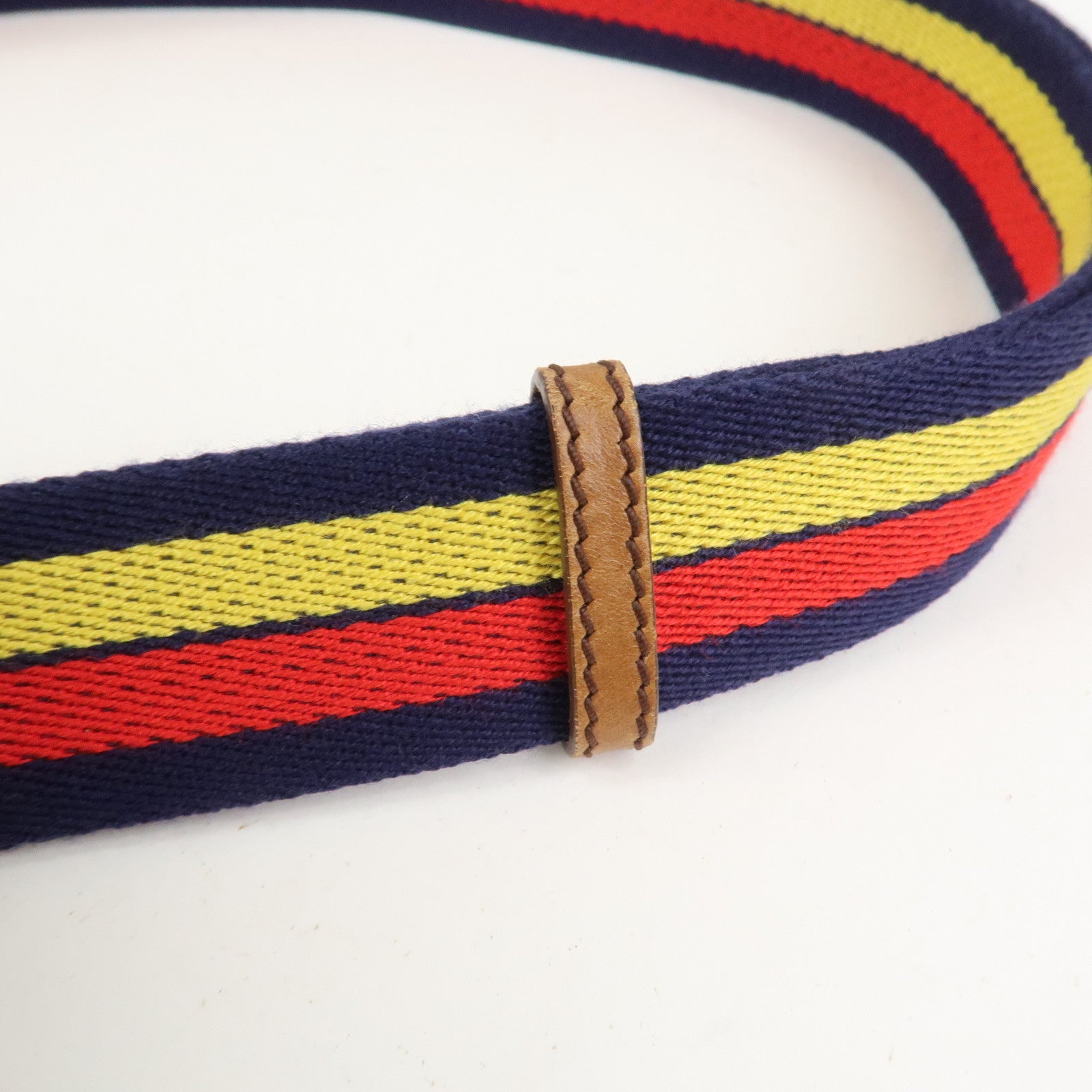 FENDI Zucca Canvas Leather Shoulder Bag Crossbody Bag Navy 7VA155