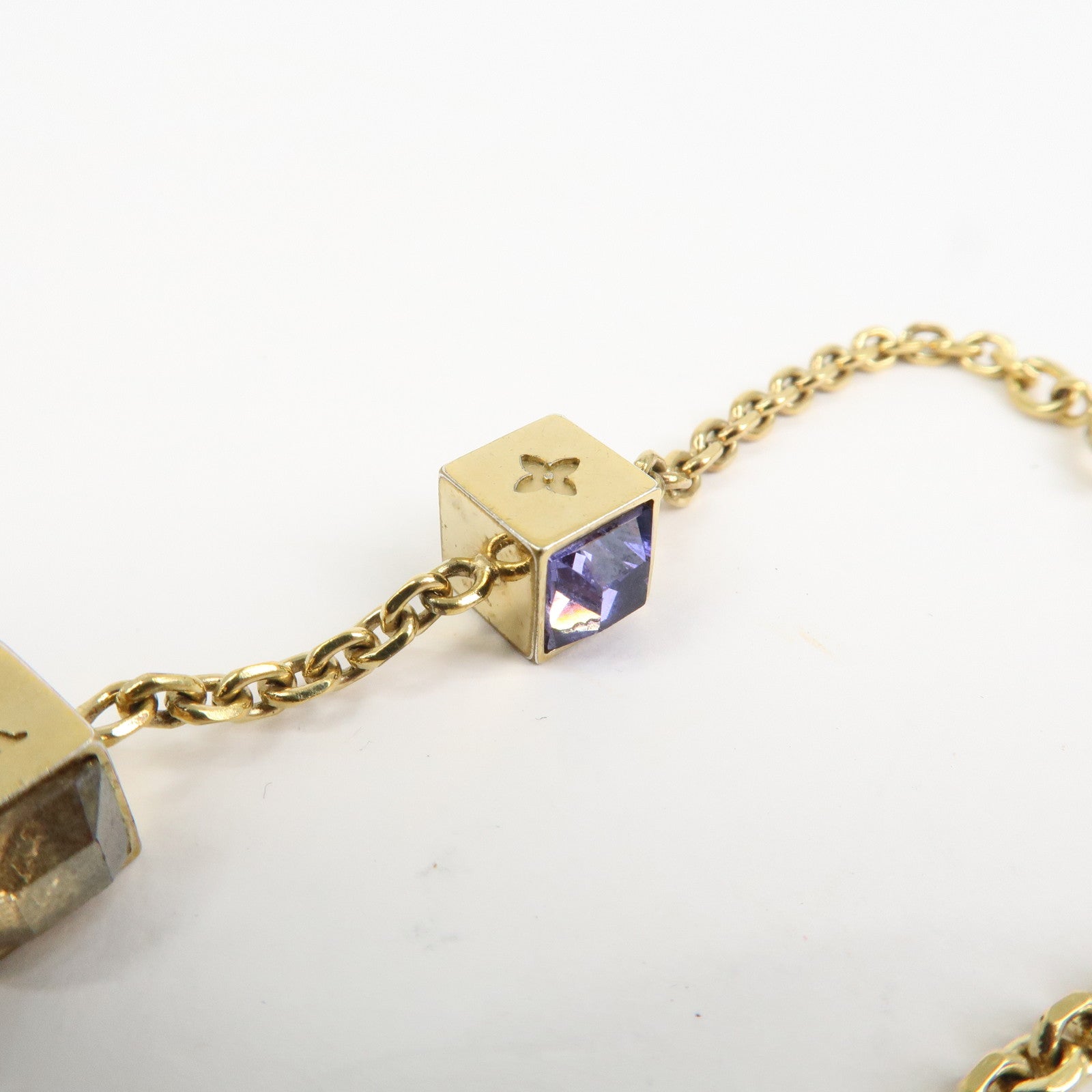 Louis Vuitton Collier Gamble Rhinestone Bracelet Gold M66060