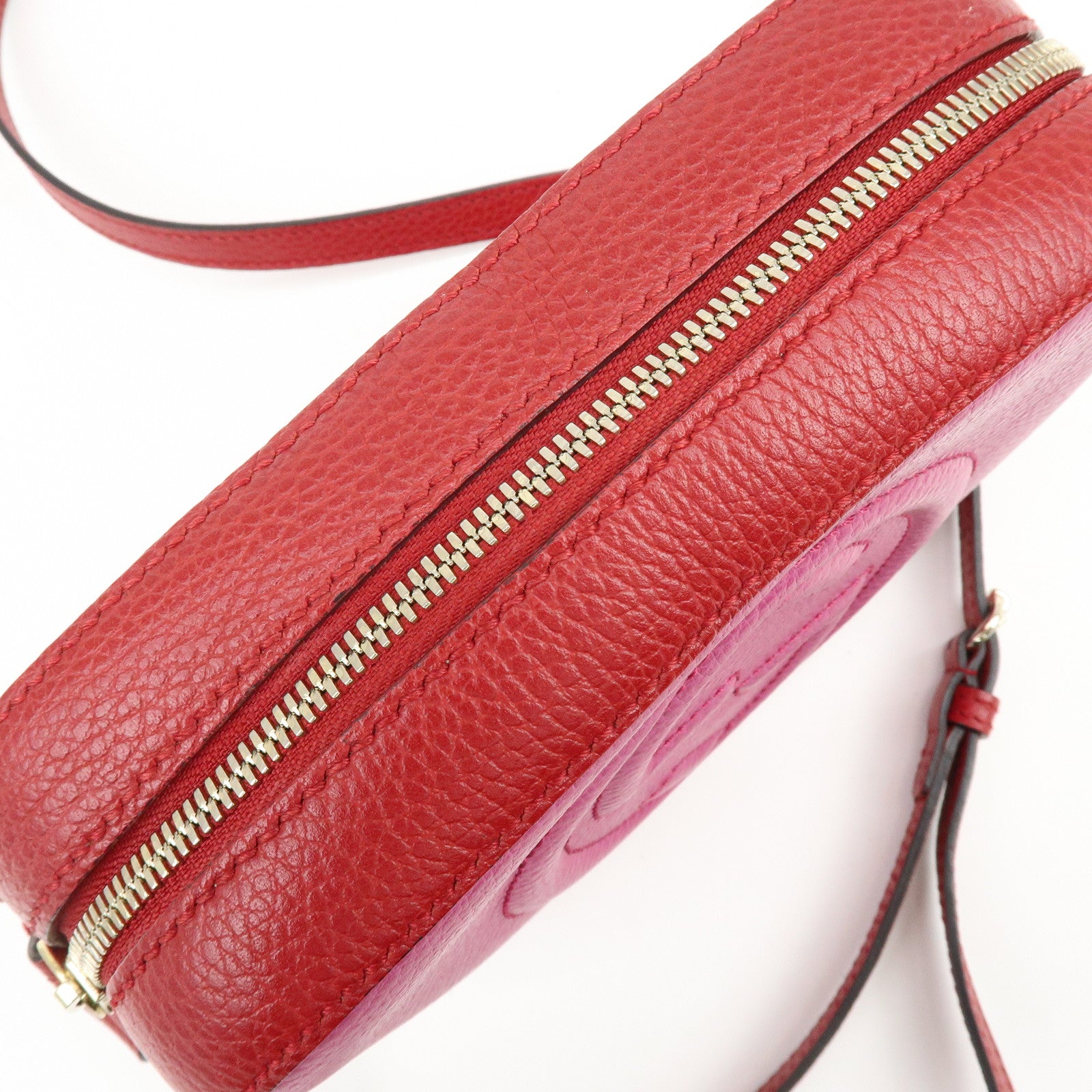 GUCCI SOHO Leather Shoulder Crossbody Bag Pink Red 431567