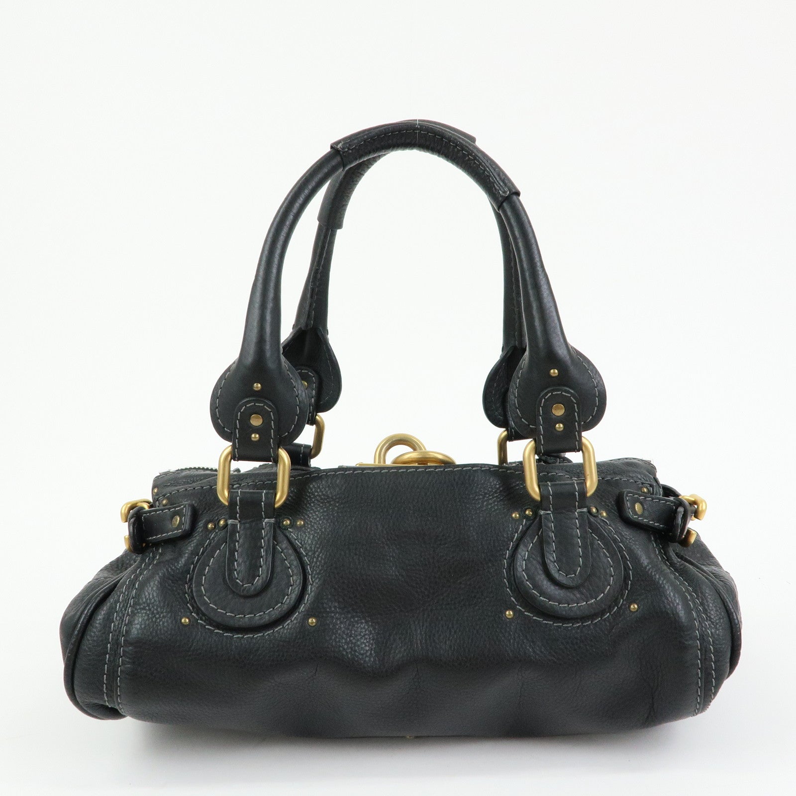 Chloe Paddington Leather Tote Bag Hand Bag Black