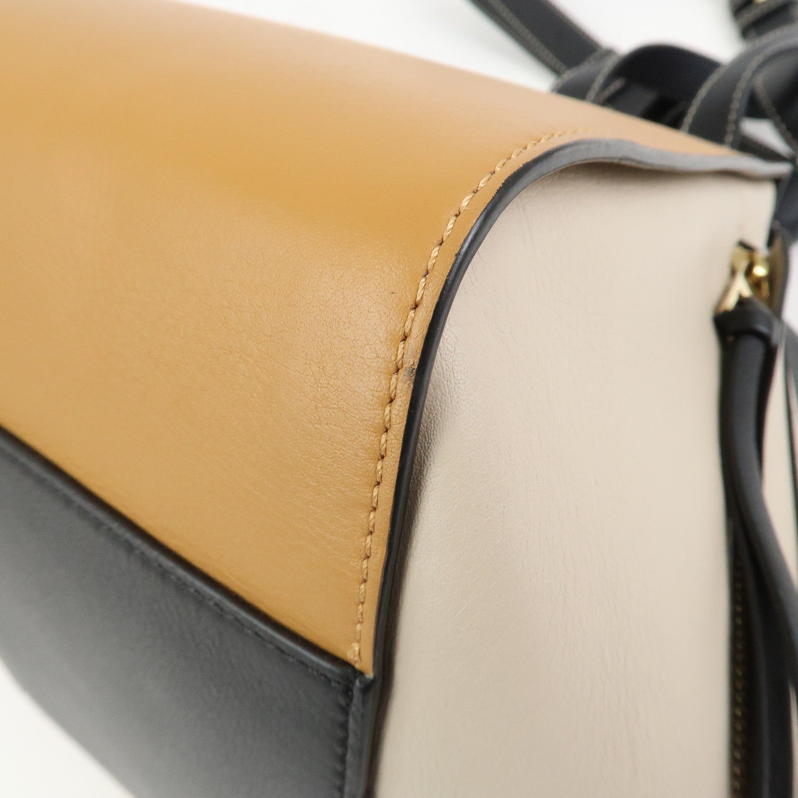 LOEWE Anagram Hammock Small Shoulder Bag Crossbody Bag Beige Black