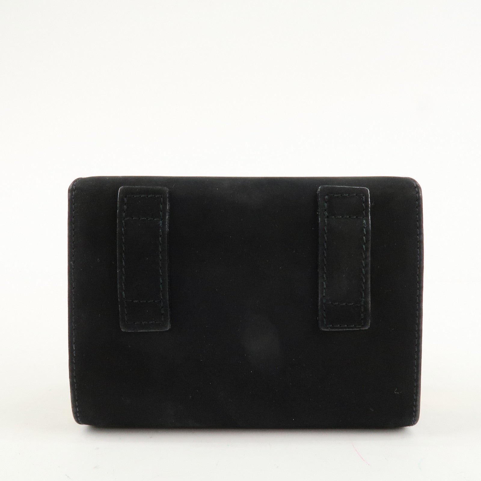 Ferragamo Vara Ribbon Suede Mini Chain Shoulder Bag Hand Bag Black Used