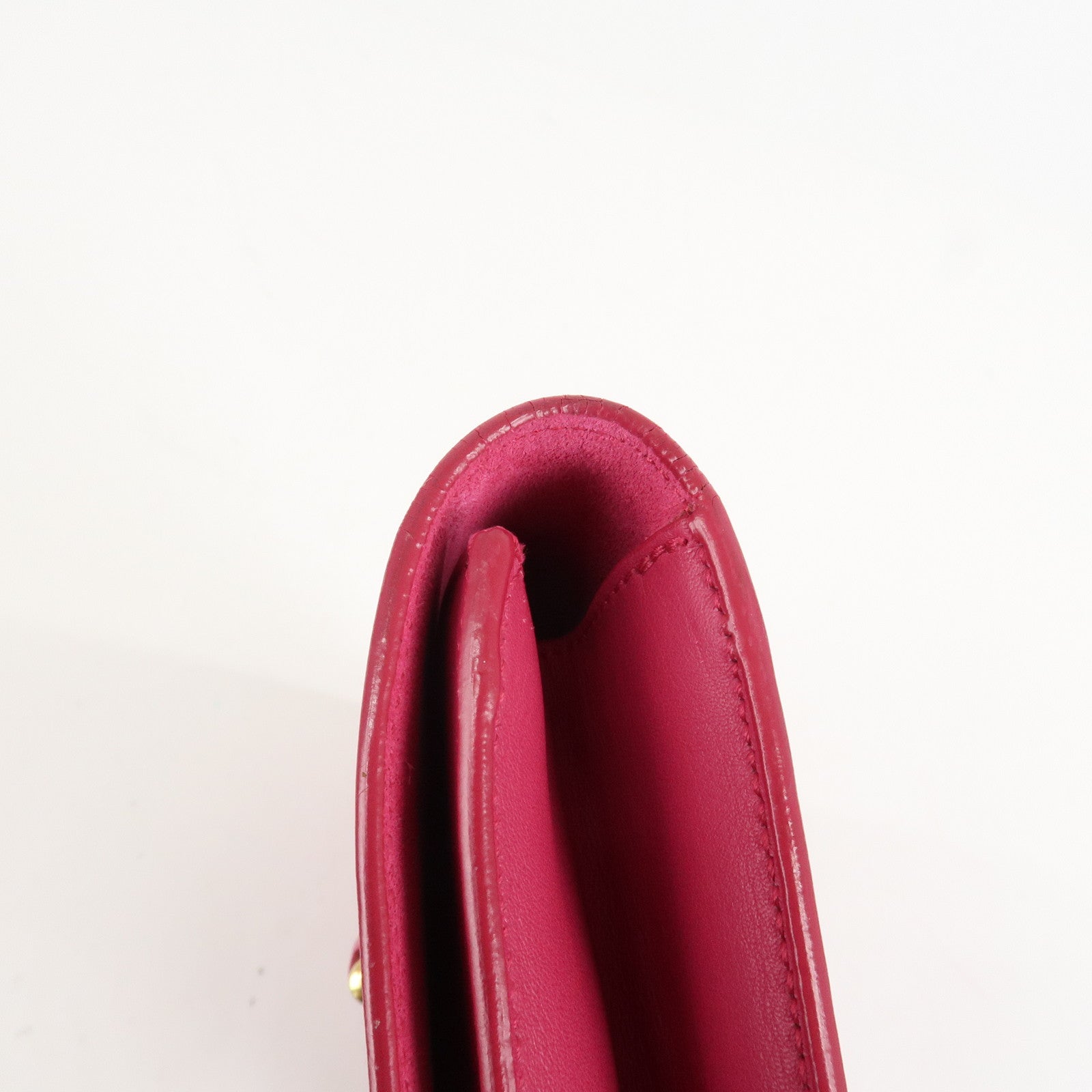SAINT LAURENT PARIS Leather Clutch Bag Y Line Pink 311213