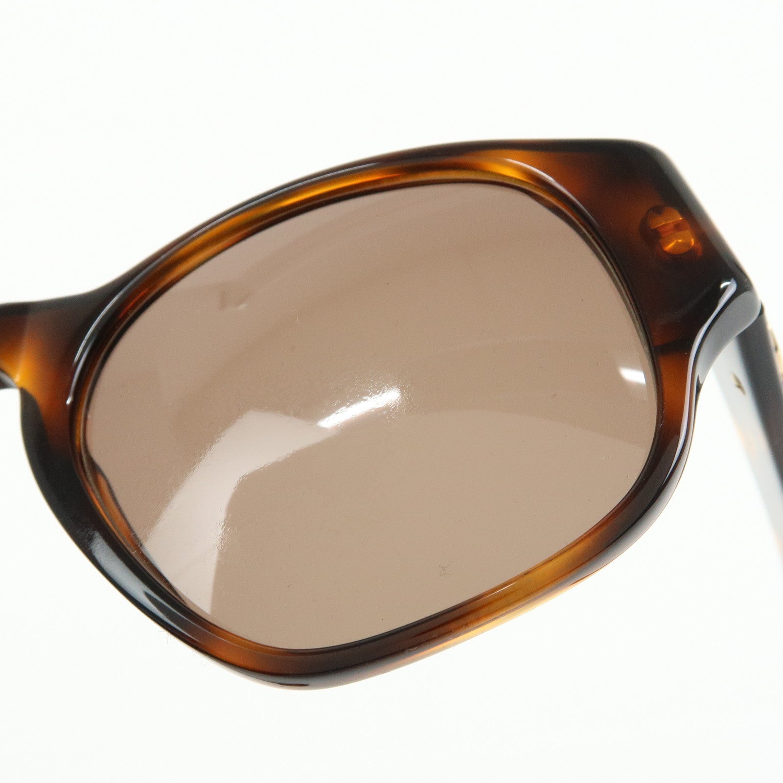 CHANEL COCO Mark Plastic Sunglasses Brown 01452 91235
