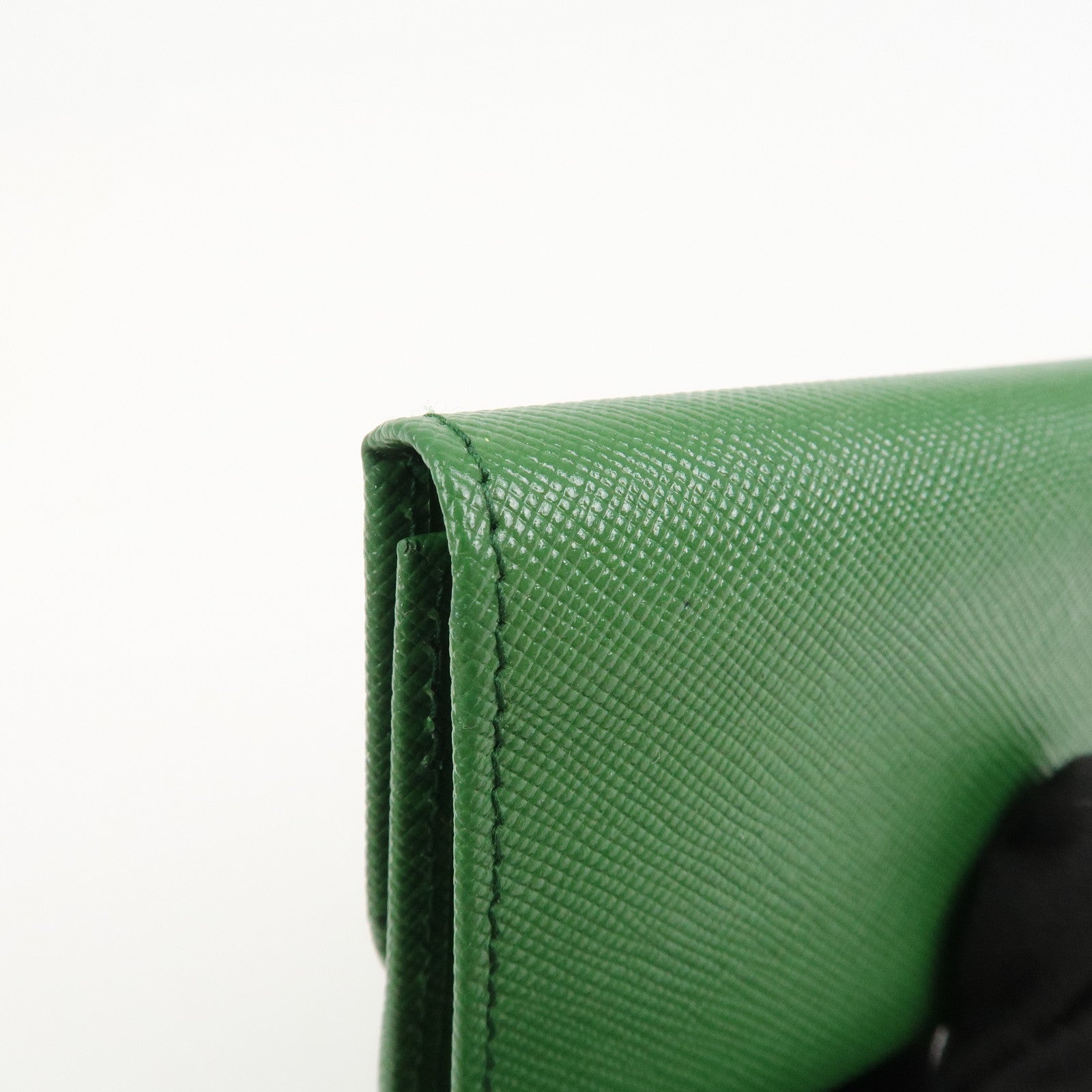 PRADA Logo Saffiano Leather 6 Rings Key Case Green 1M0222