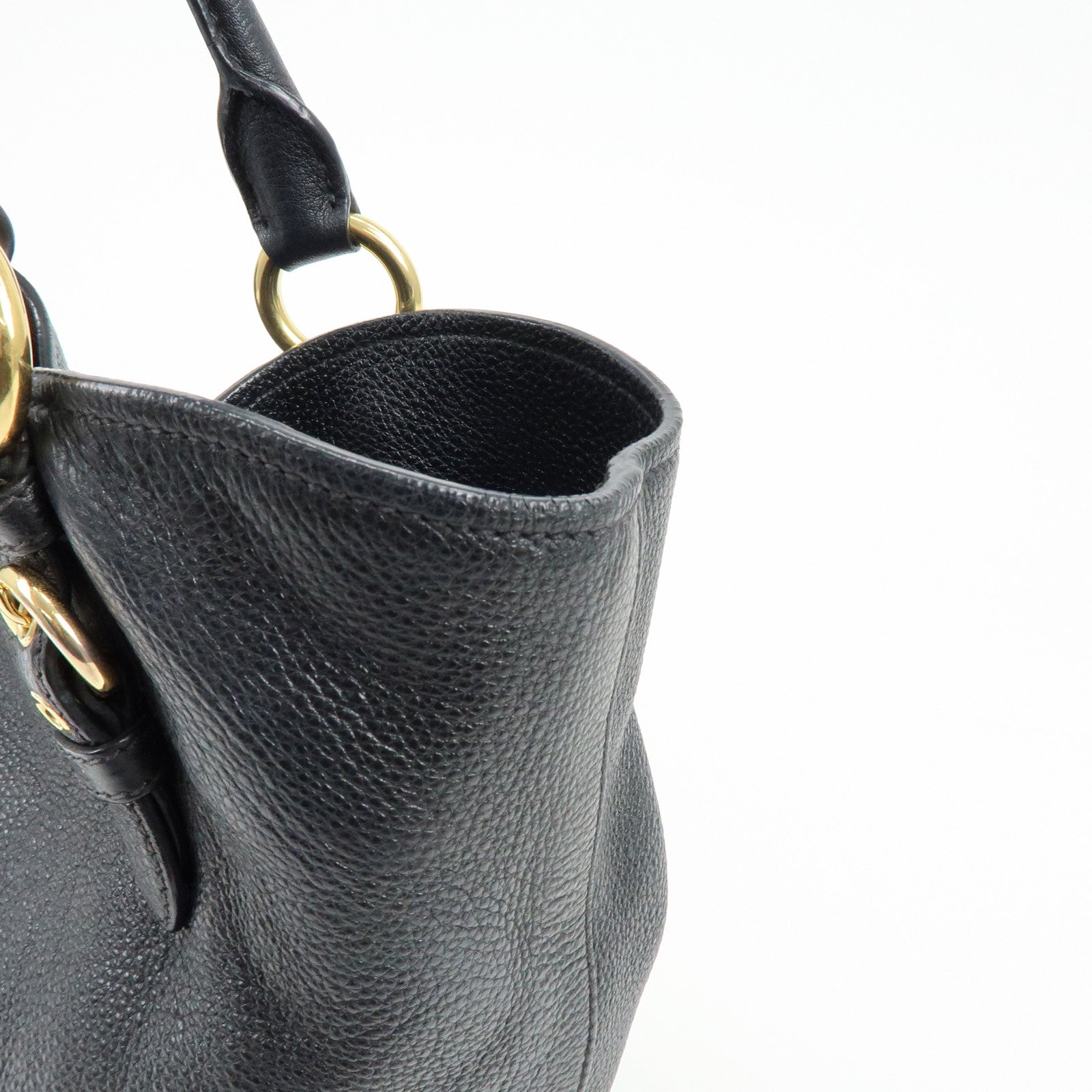 MIU MIU Vittello Phoenix Leather 2Way Hand Shoulder Bag 5BE886