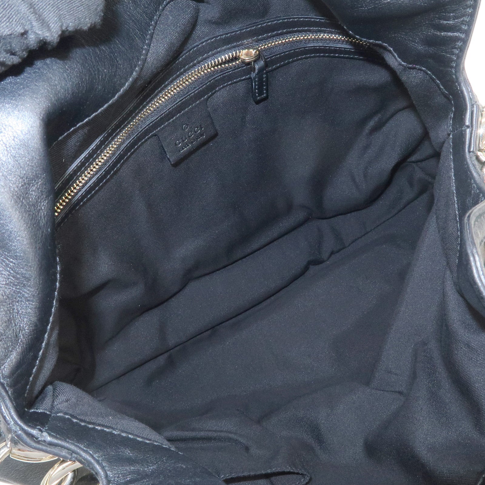 GUCCI Bamboo Leather 2Way Bag Hand Bag Shoulder Bag Black 169961