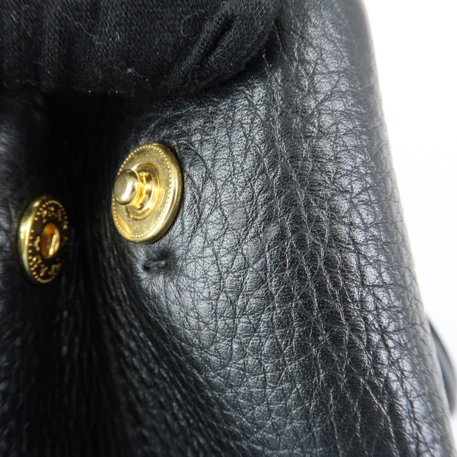 PRADA Logo Calf Leather Tote Bag Hand Bag Black