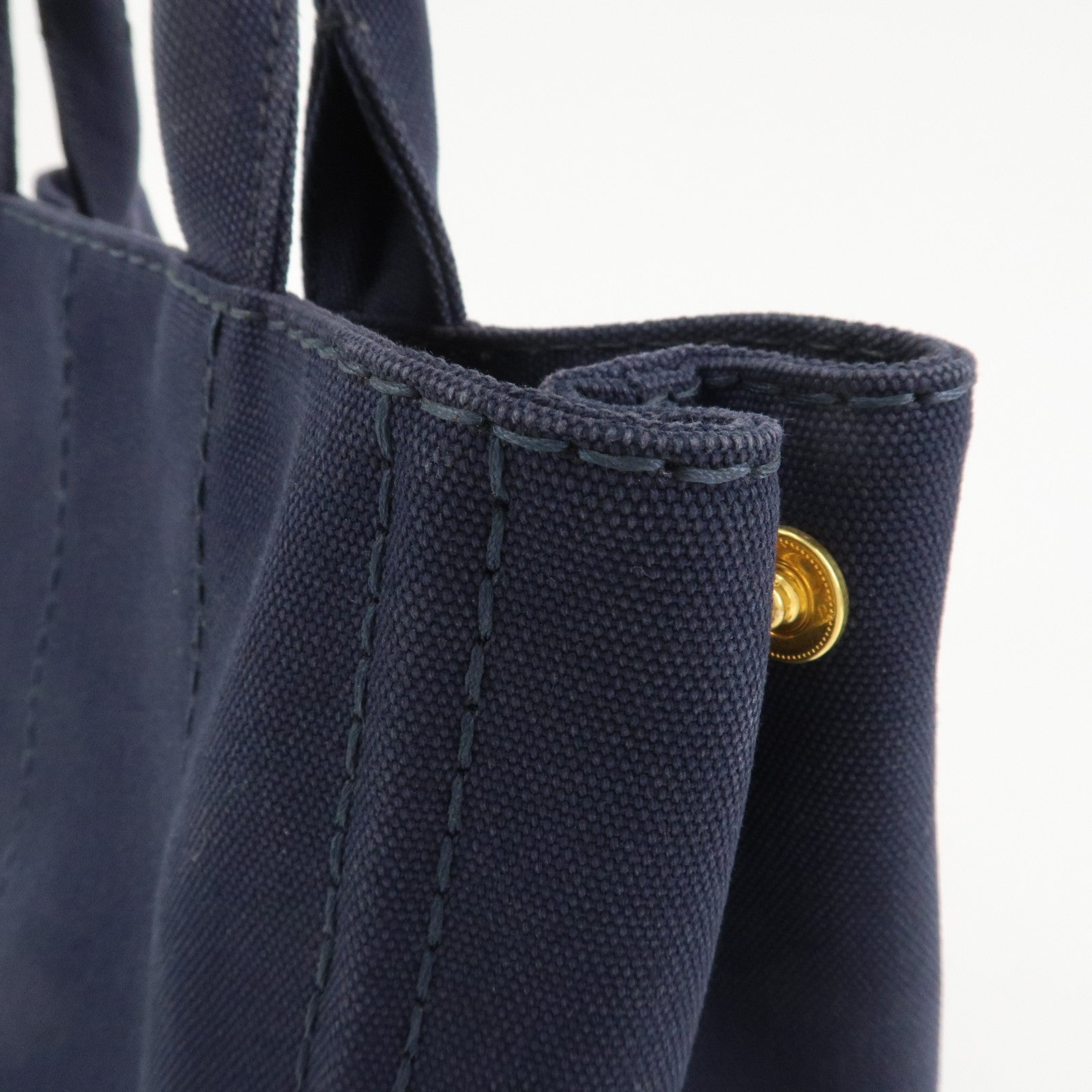 PRADA Logo Canapa Mini Canvas 2Way Bag Hand Bag Navy 1BG439