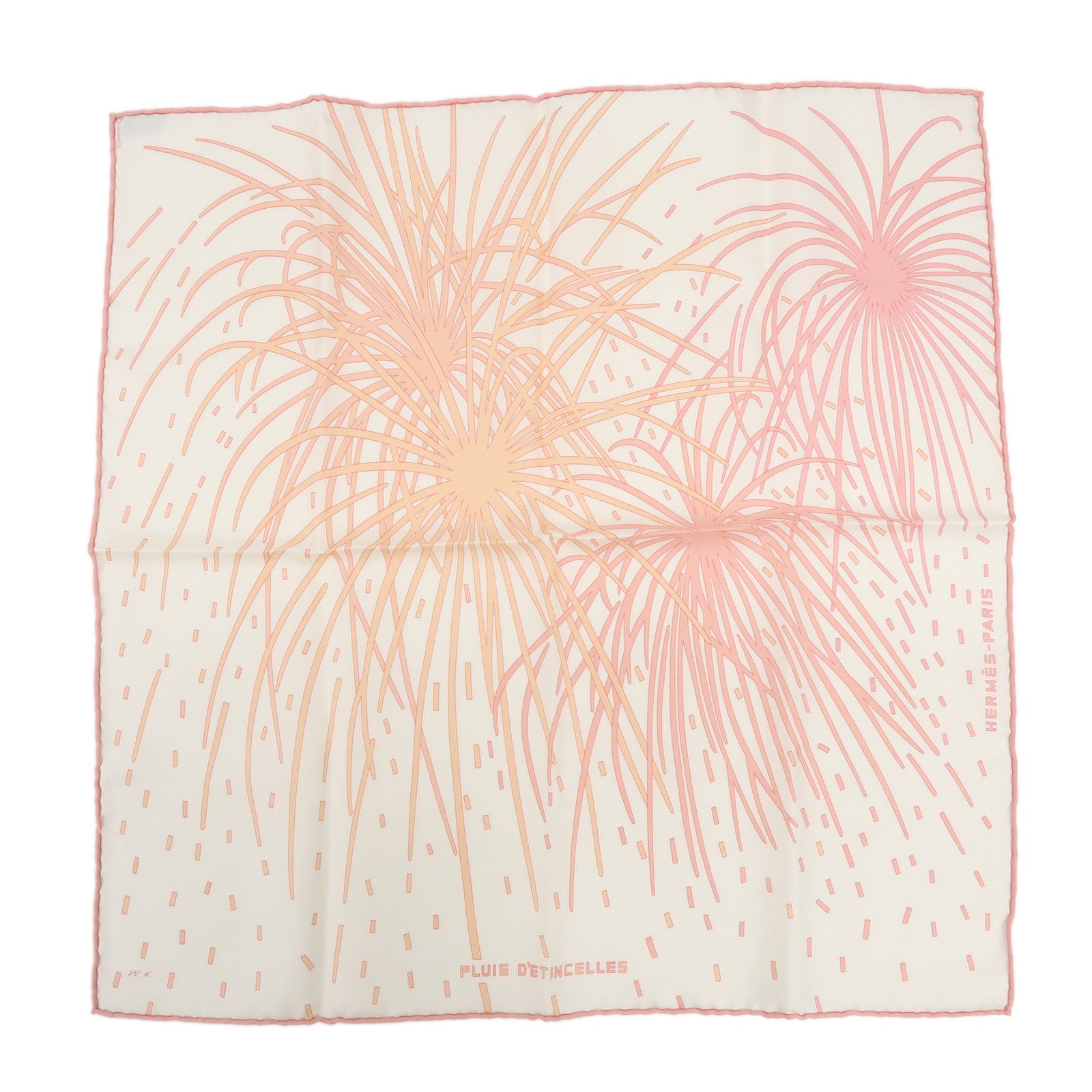 HERMES Carre 42 Silk 100% Scarf D'ETINCELLES Light Pink
