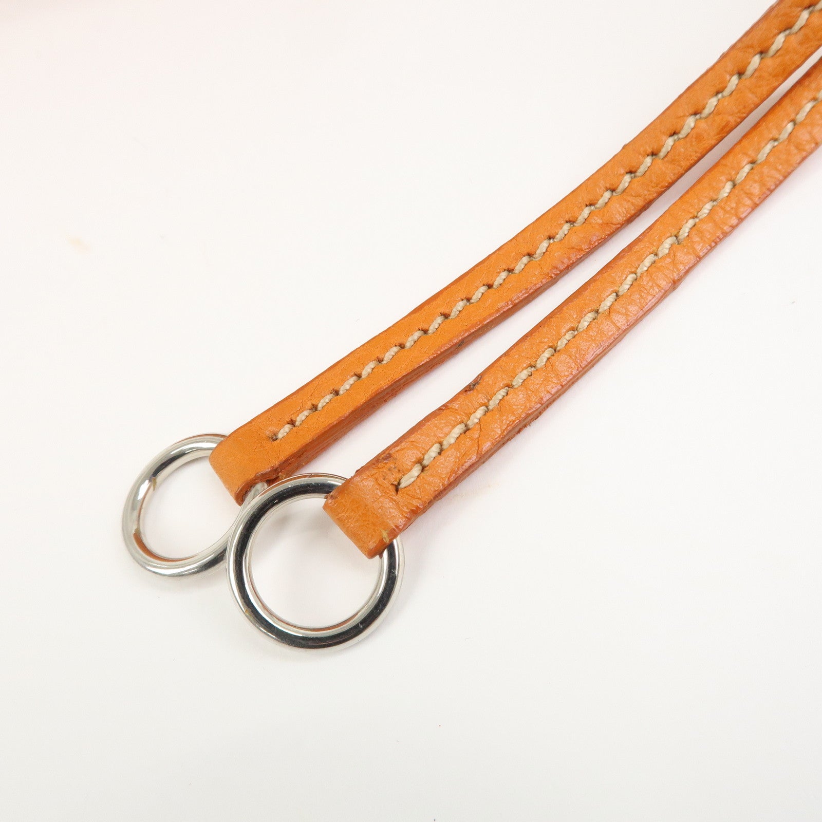 PRADA Logo Raffia Leather Shoulder Bag Hand Bag Orange BR2923