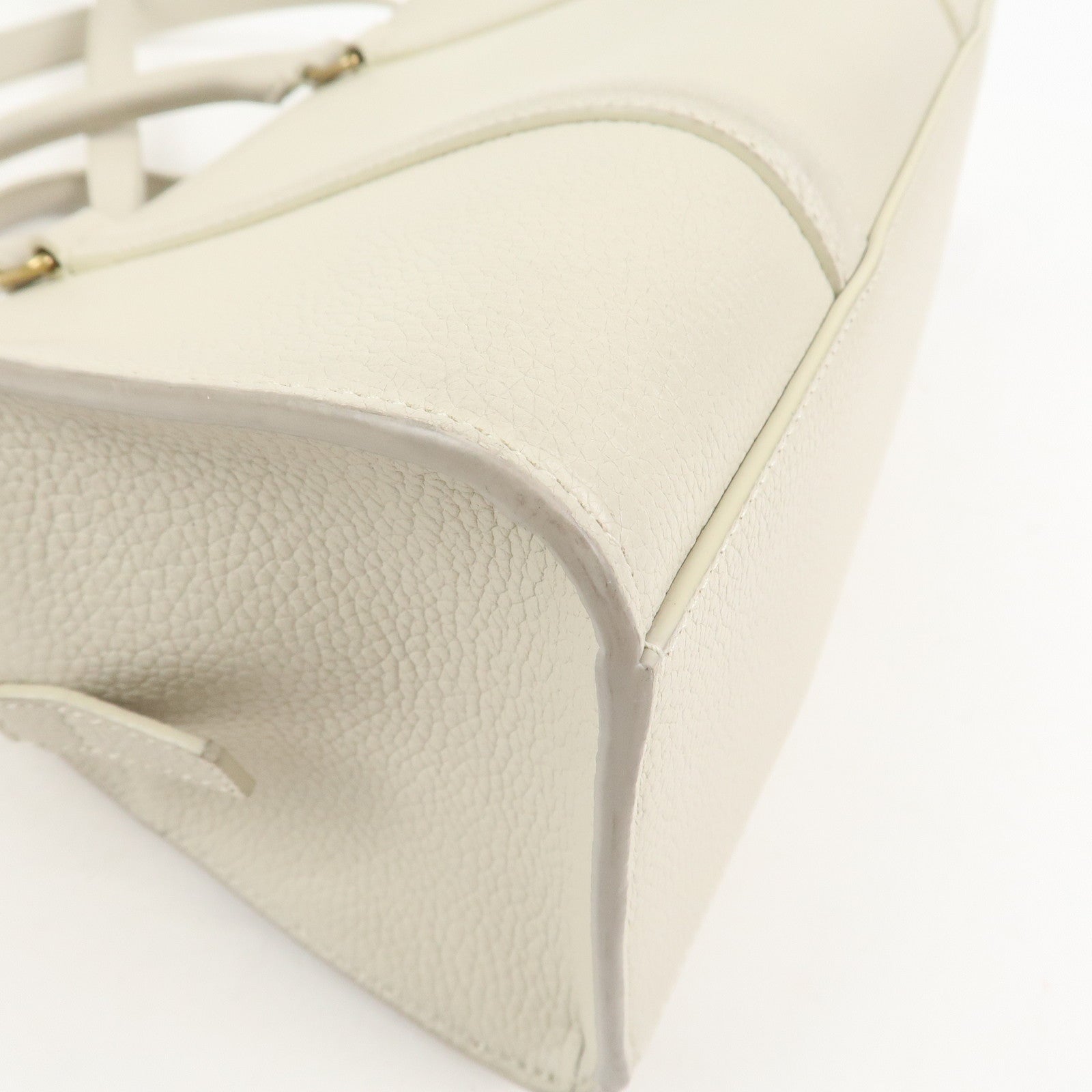 SAINT LAURENT Duffle Lock Leather 2Way Bag Hand Beige