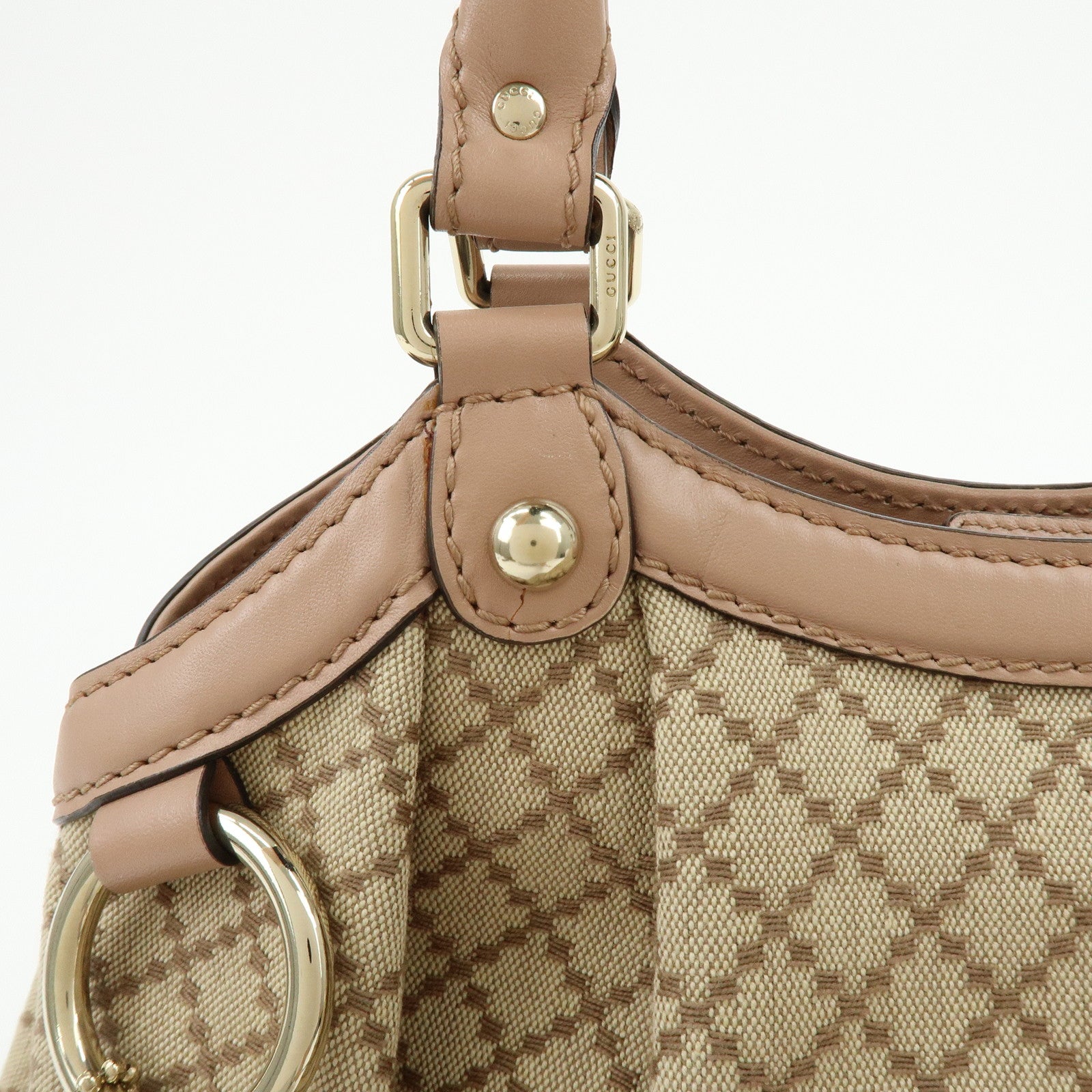 GUCCI Sukey GG Canvas Leather Tote Bag Hand Bag 211944 Authentic Used F/S
