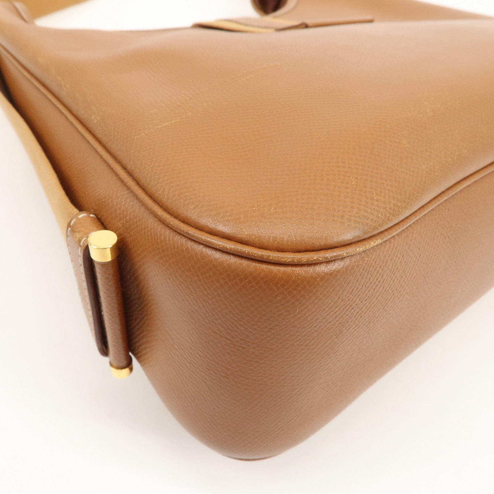 HERMES Sac Courchevel Leather Shoulder Bag A Stamped Gold