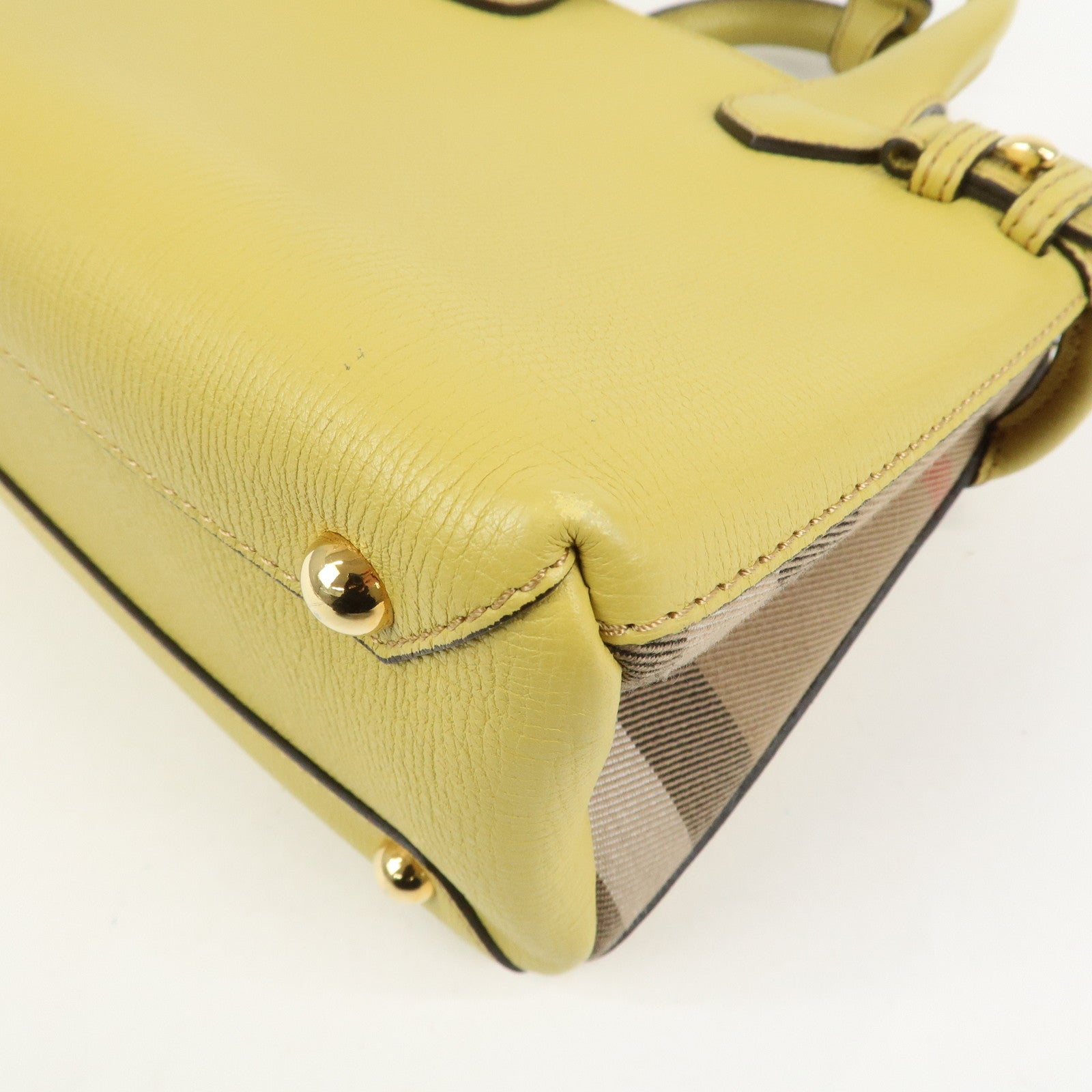 Burberry Banner Bag 2Way Leather Shoulder Hand Bag Nova Check