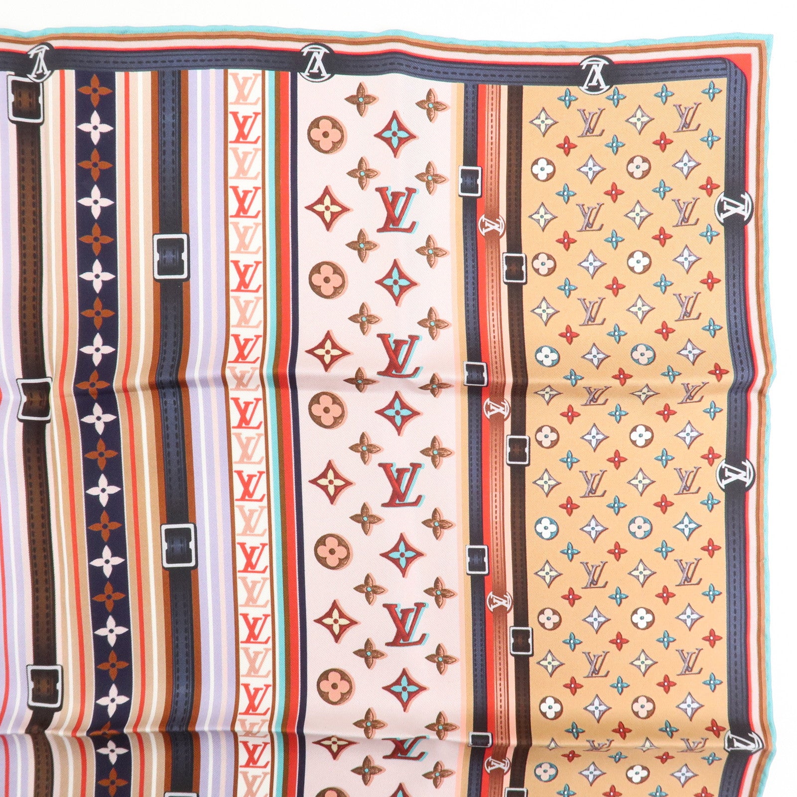 Louis Vuitton Monogram Carre 70 Silk 100% Belt Print Scarf MM77341