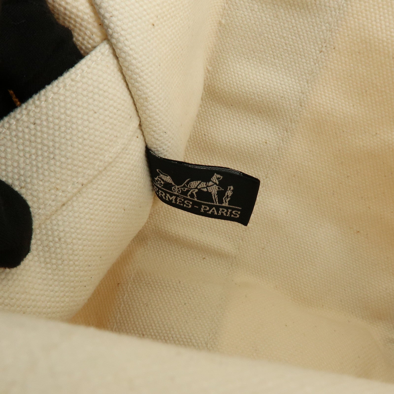 HERMES Bora Bora PM Canvas Tote Bag Hand Bag Natural Orange