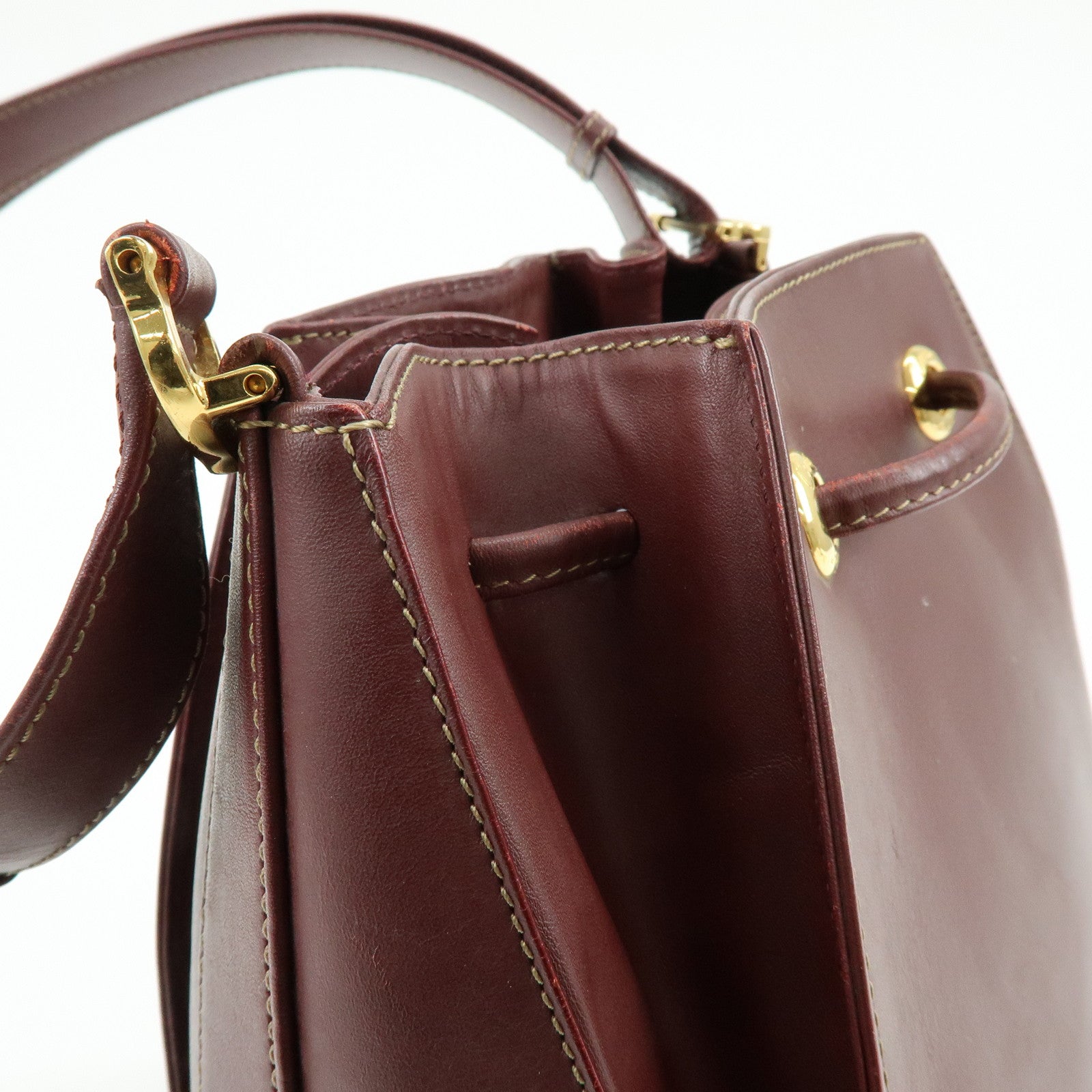 Cartier Must de Cartier Leather Shoulder Crossbody Bag Bordeaux