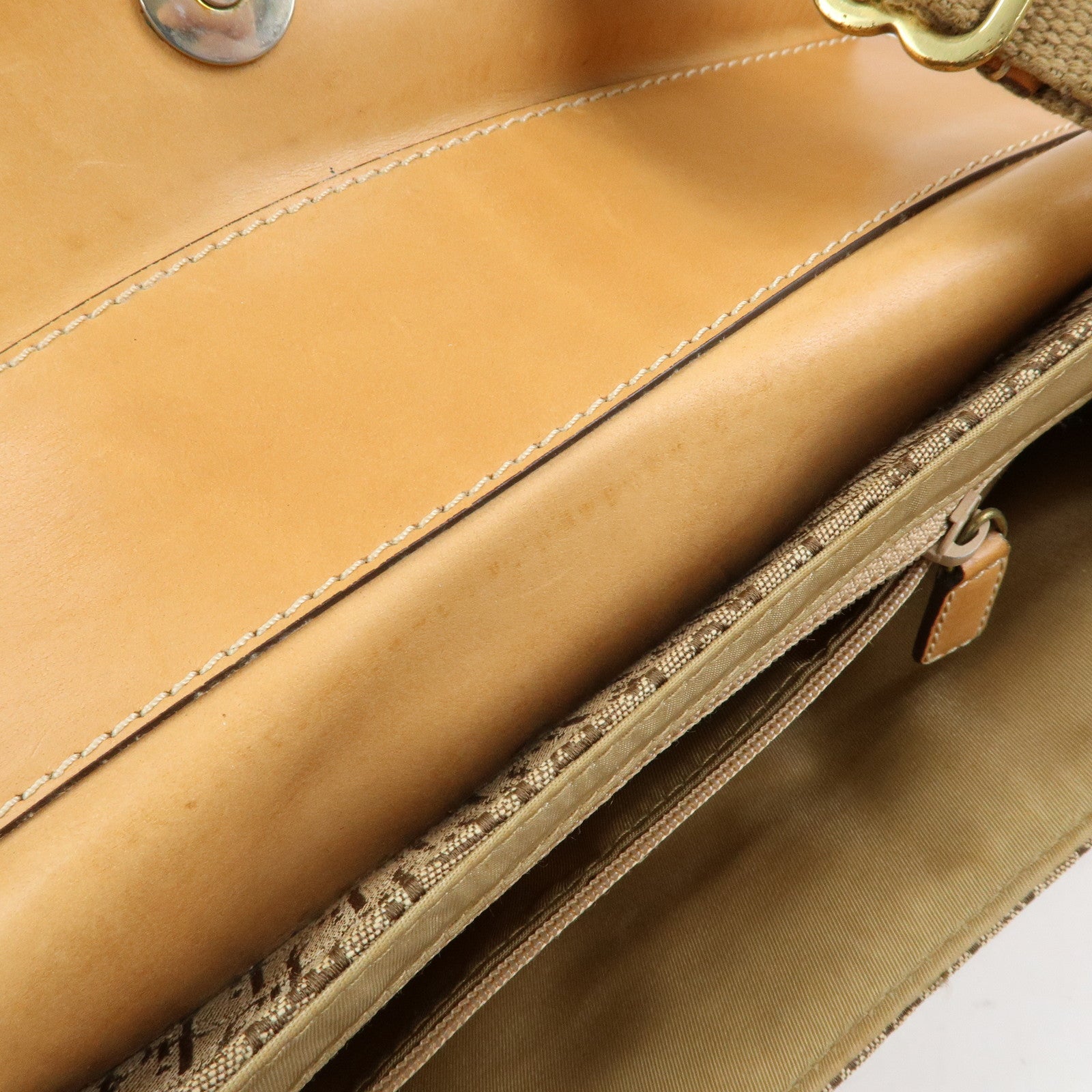 Christian Dior Trotter Street Chic Canvas Leather Shoulder Bag