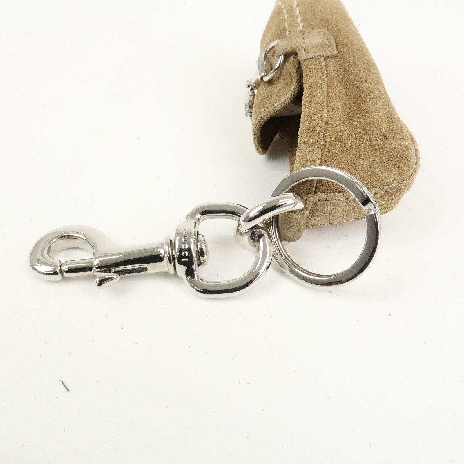 GUCCI Horsebit Loafer Motif Suede Bag Charm Key Charm Brown 203405