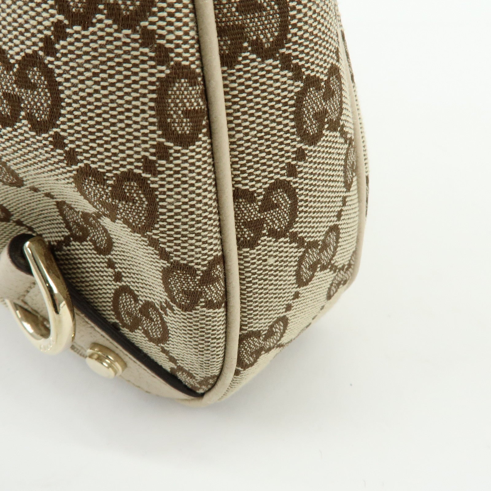 GUCCI Abbey GG Canvas Leather Shoulder Bag Hand Bag Beige 130737