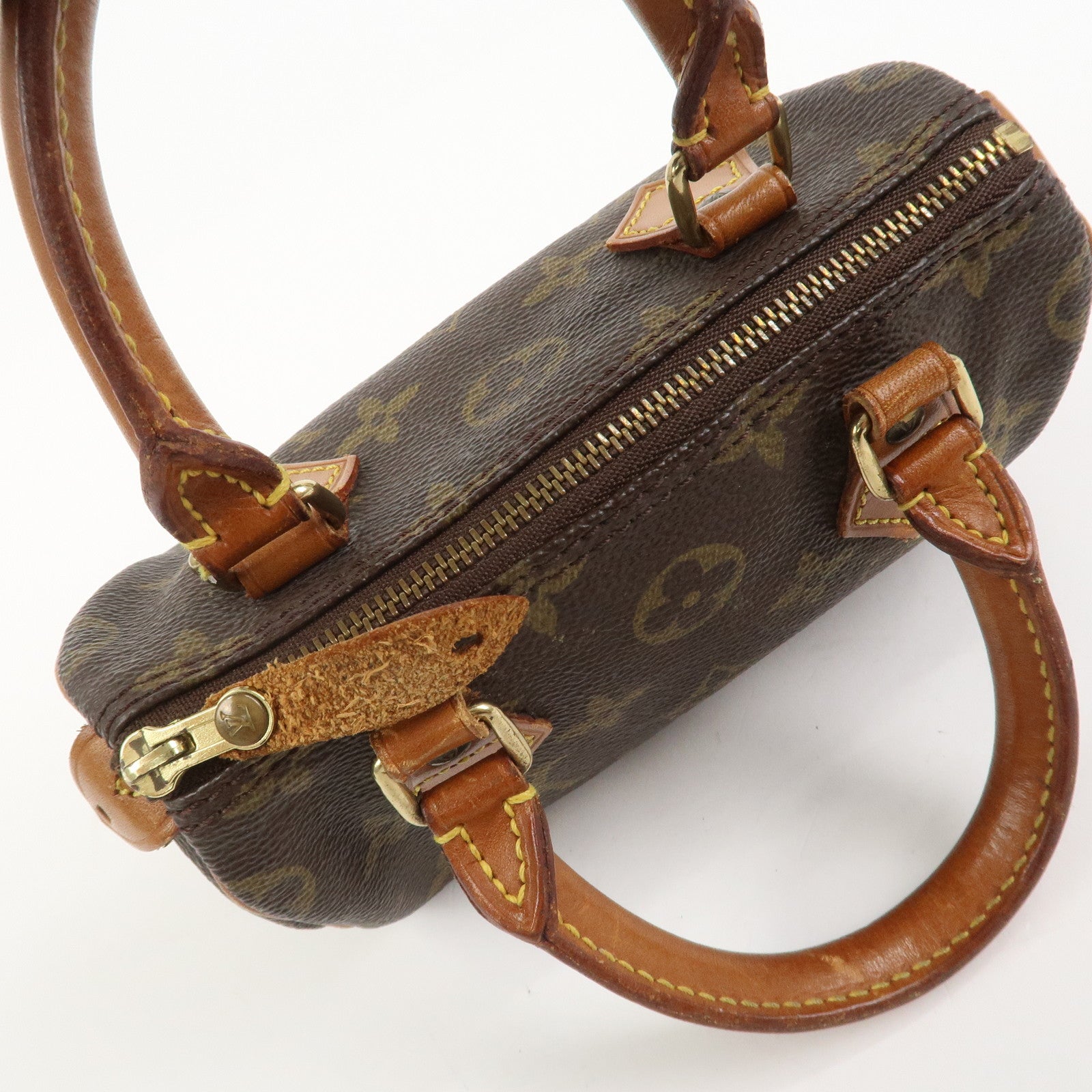 Louis Vuitton Monogram Mini Speedy Hand Bag Brown M41534