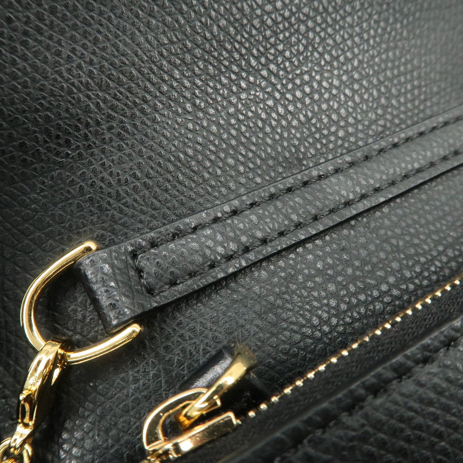 FENDI F is FENDI Leather Chain Shoulder Bag Black Brown 8BS006 Used