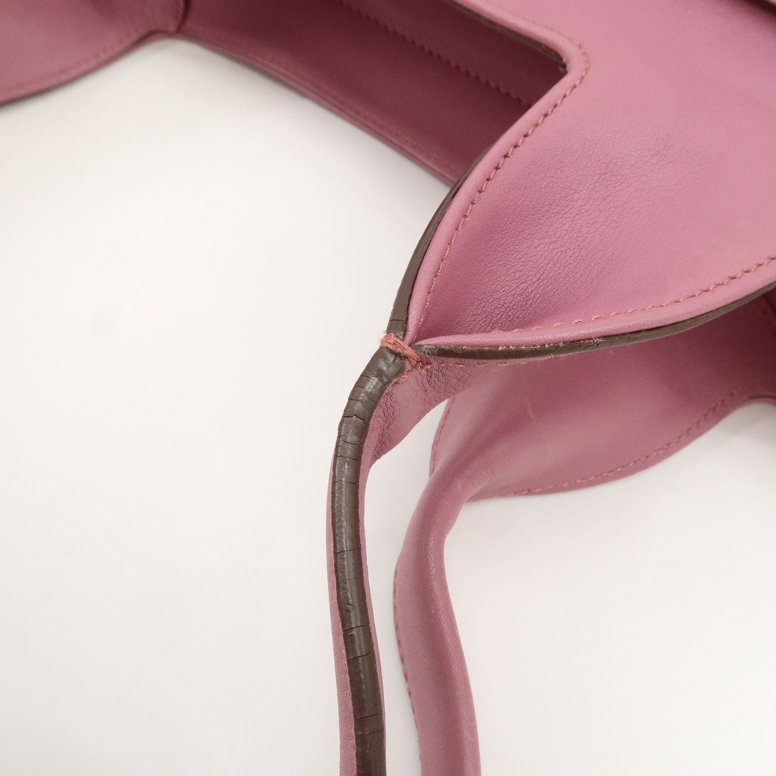 Ferragamo Gancini Leather Suede Shoulder Bag Hand Bag Pink