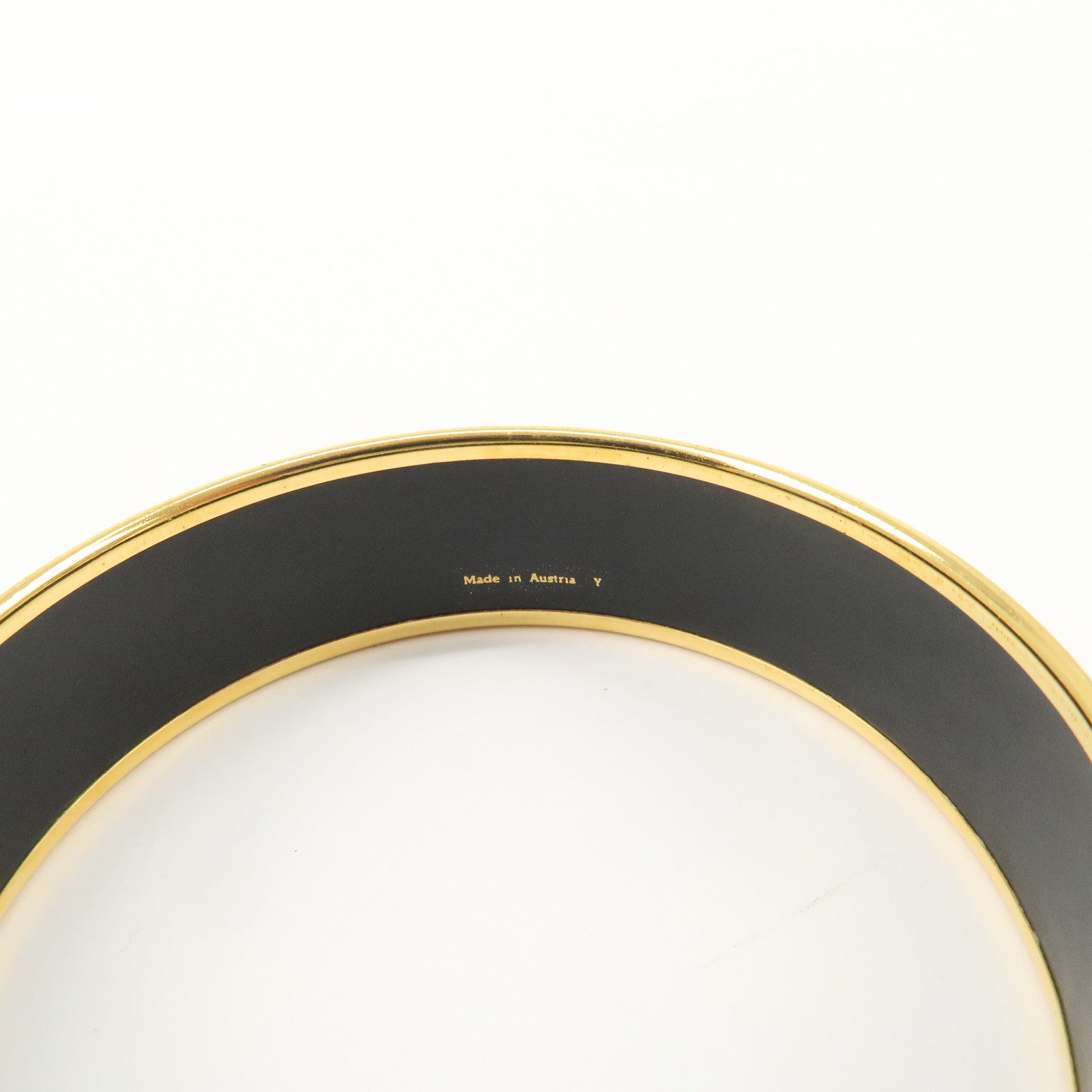 HERMES Email GM Bangle Bracelet Cloisonne Enamel Blue Gold