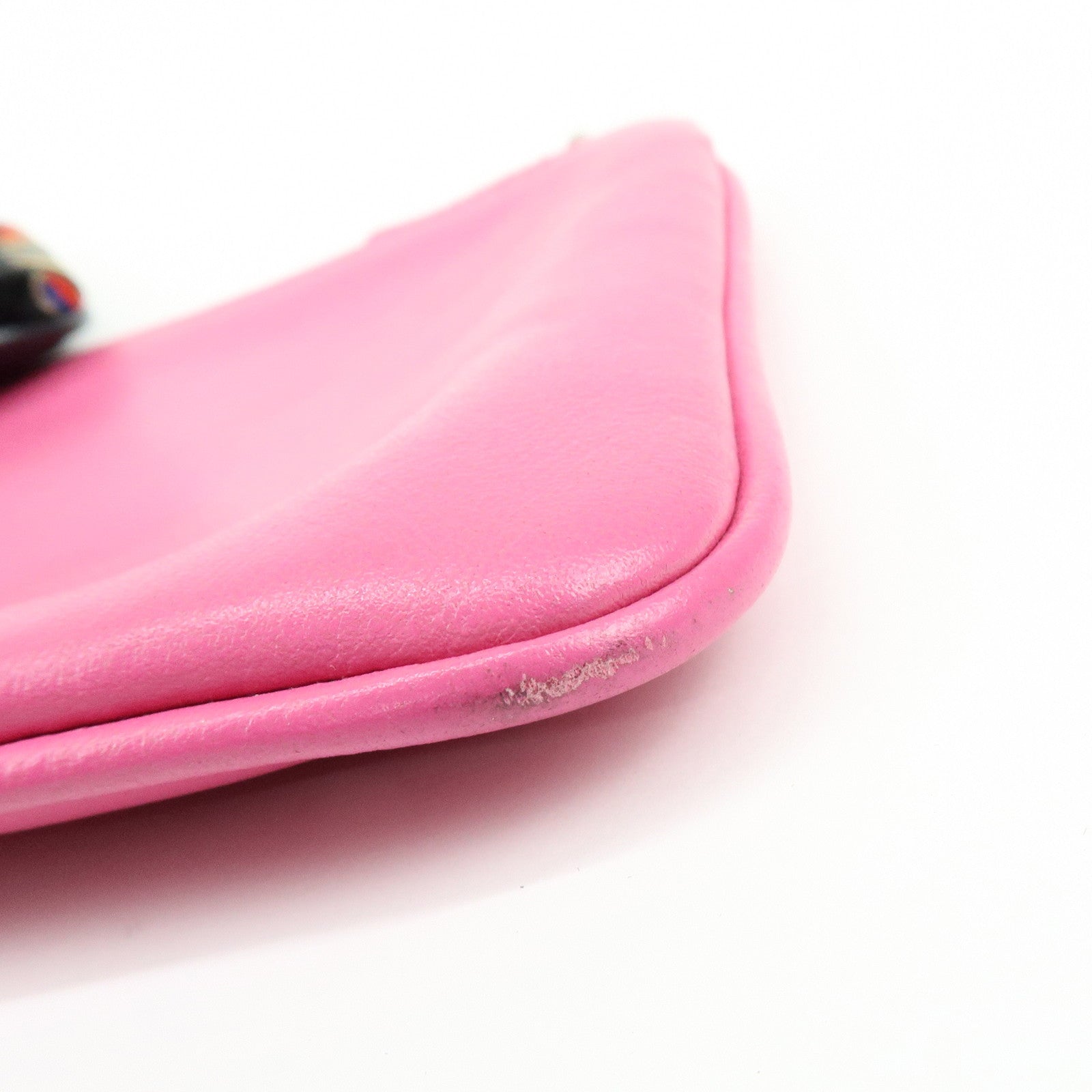 FENDI Zuccca F is FENDI Leather Velvet Triplette Clutch Bag 8BS001