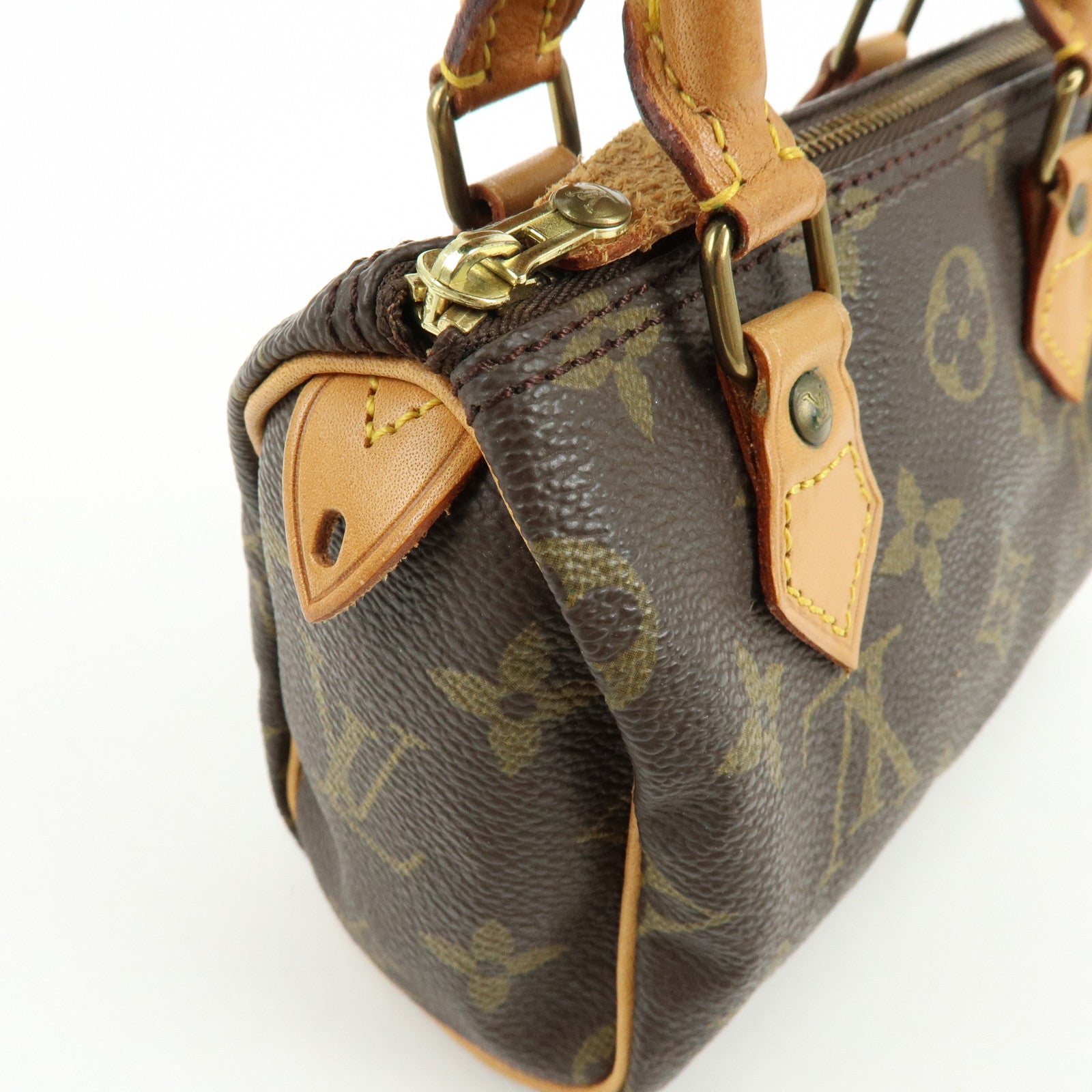 Louis Vuitton Monogram Mini Speedy Hand Bag Brown M41534