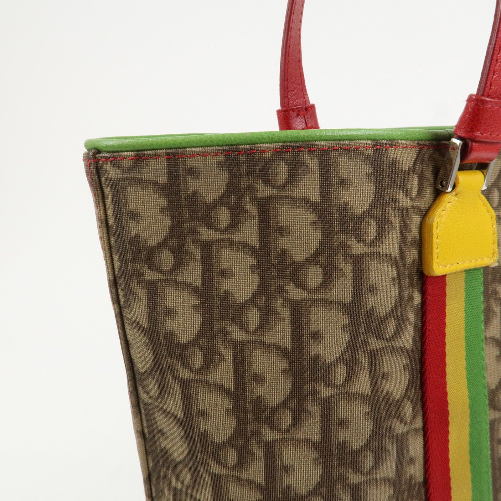 Christian Dior Rasta Trotter Canvas Leather Tote Bag Shoulder Bag