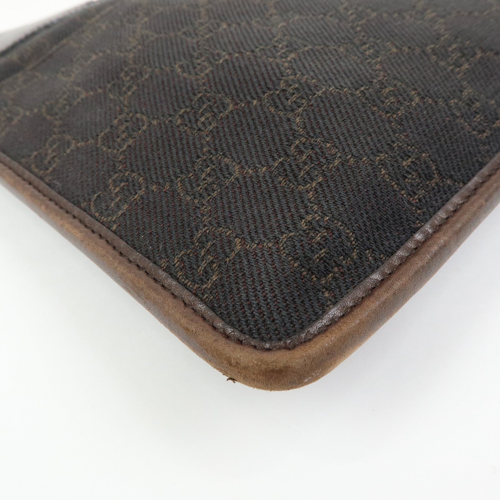 GUCCI GG Denim Leather Shoulder Bag Crossbody Bag Brown 27639