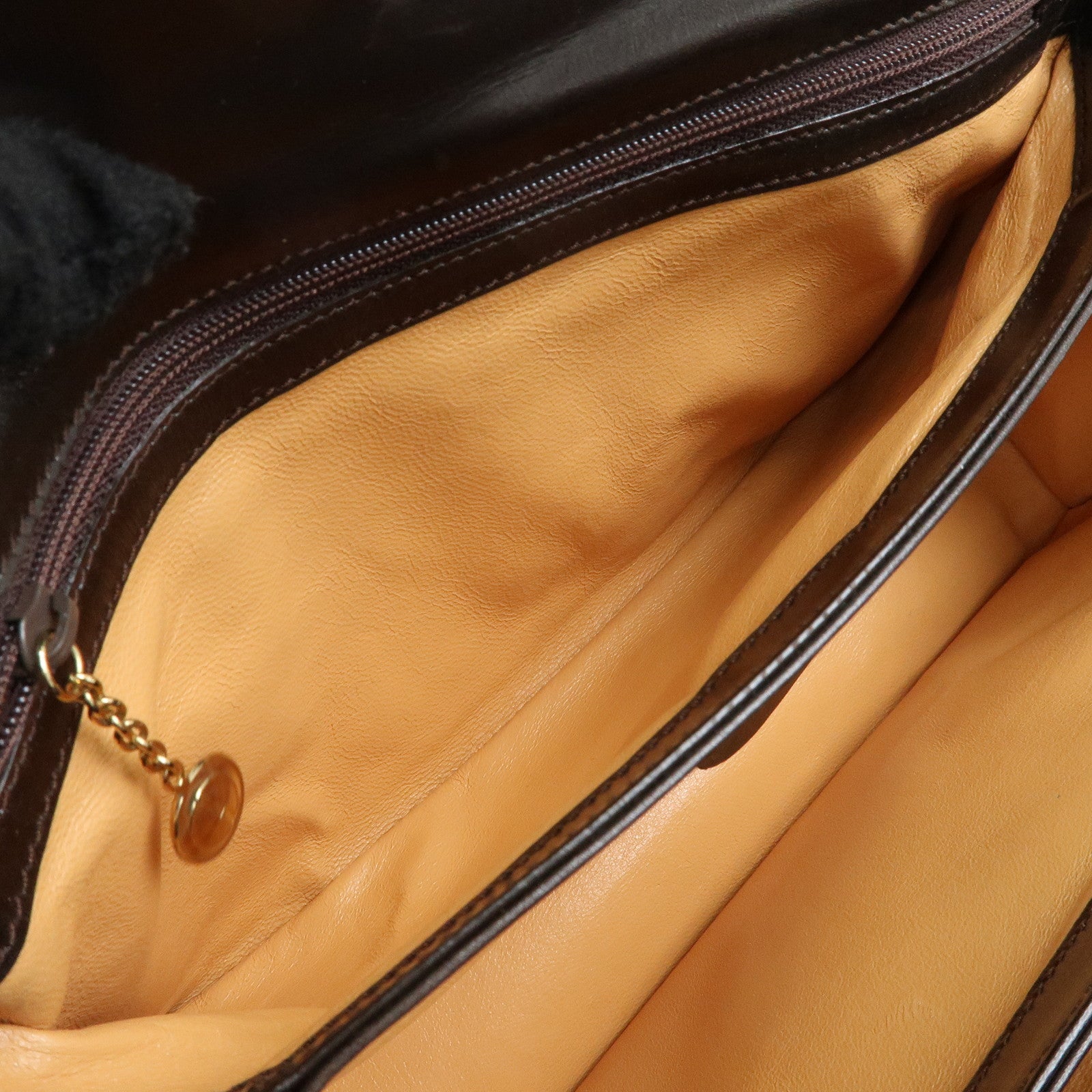 GUCCI Leather Hand Bag Dark Brown 000・1448・0539