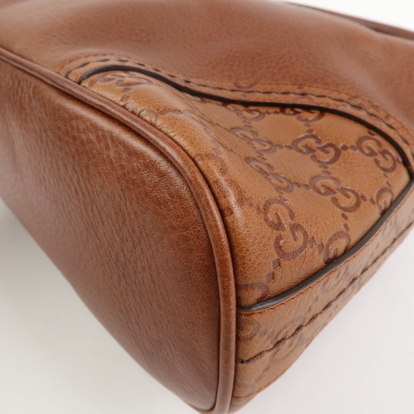 GUCCI Guccissima Leather Shoulder Bag Hand Bag Brown 181515