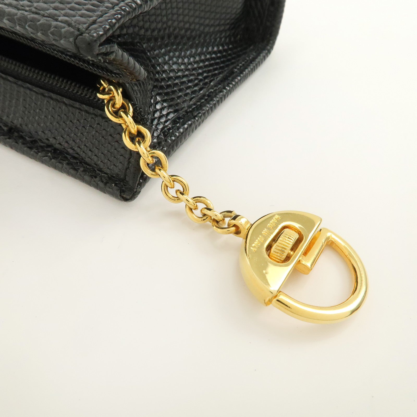 Ferragamo Vara Ribbon Leather Pouch Black