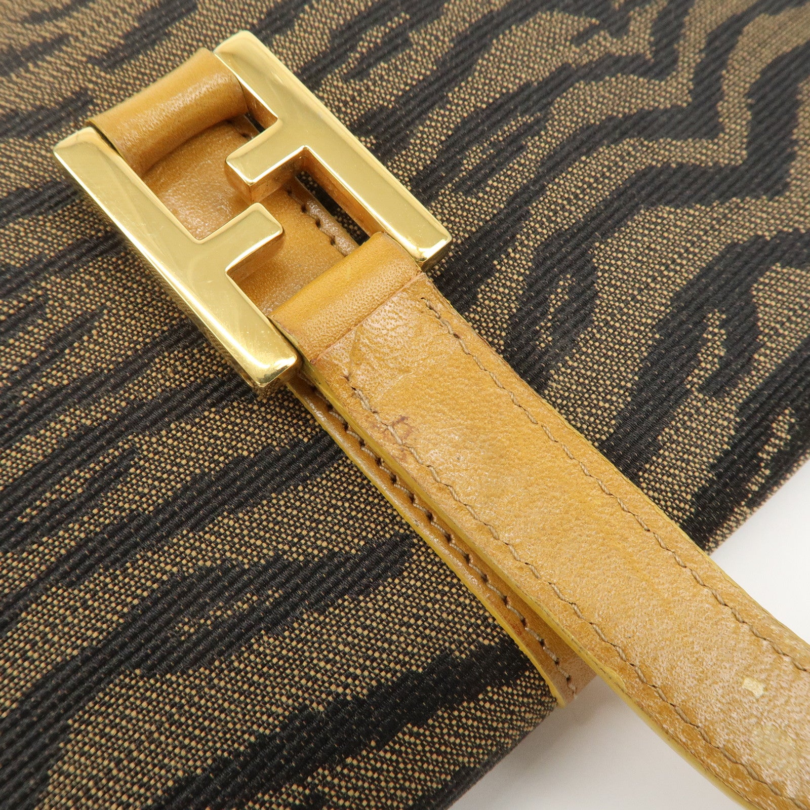 GUCCI  Leather × GG Canvas Black 07198 Used