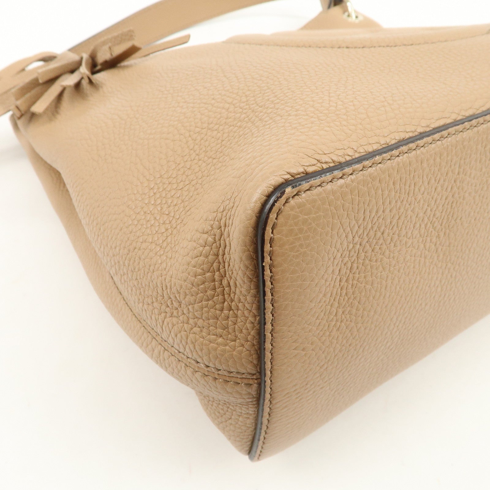 GUCCI SOHO Leather 2Way Bag Shoulder Bag Beige 408825