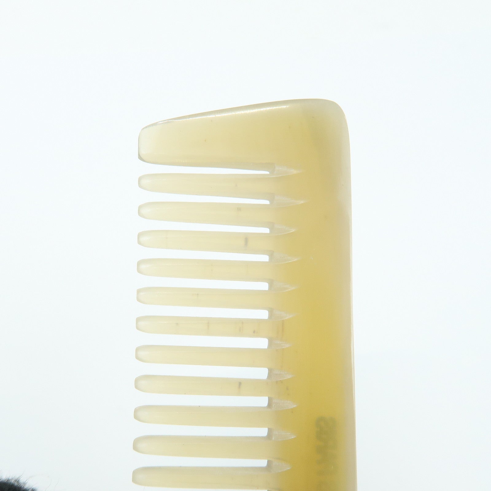 HERMES Etui Peigne Plastic Hair Comb & Leather Case Brown Orange