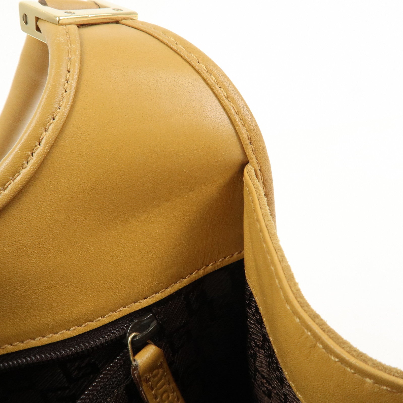 GUCCI Jackie Suede Leather Shoulder Bag Hand Bag Camel 002･1068