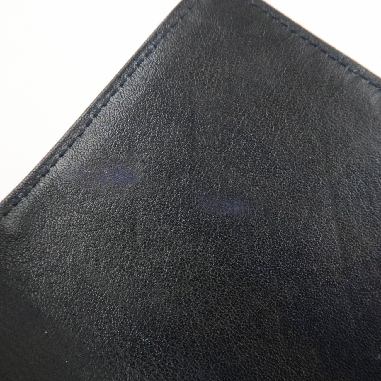 CHANEL Matelasse Leather Chain Long Wallet Dark Navy Bicolore Used